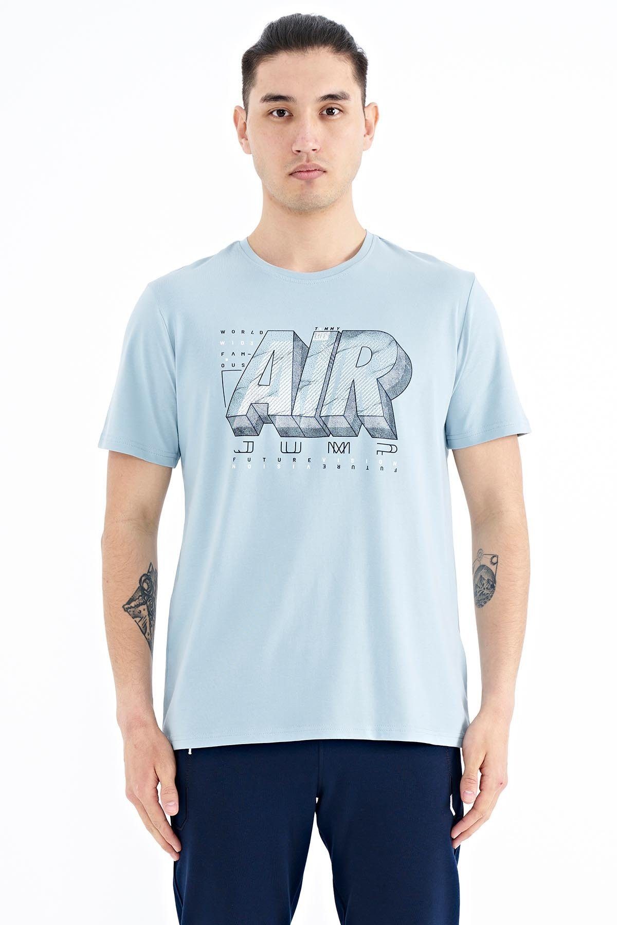 TOMMY (1-tlg) LIFE hellblau Print-Shirt AIR