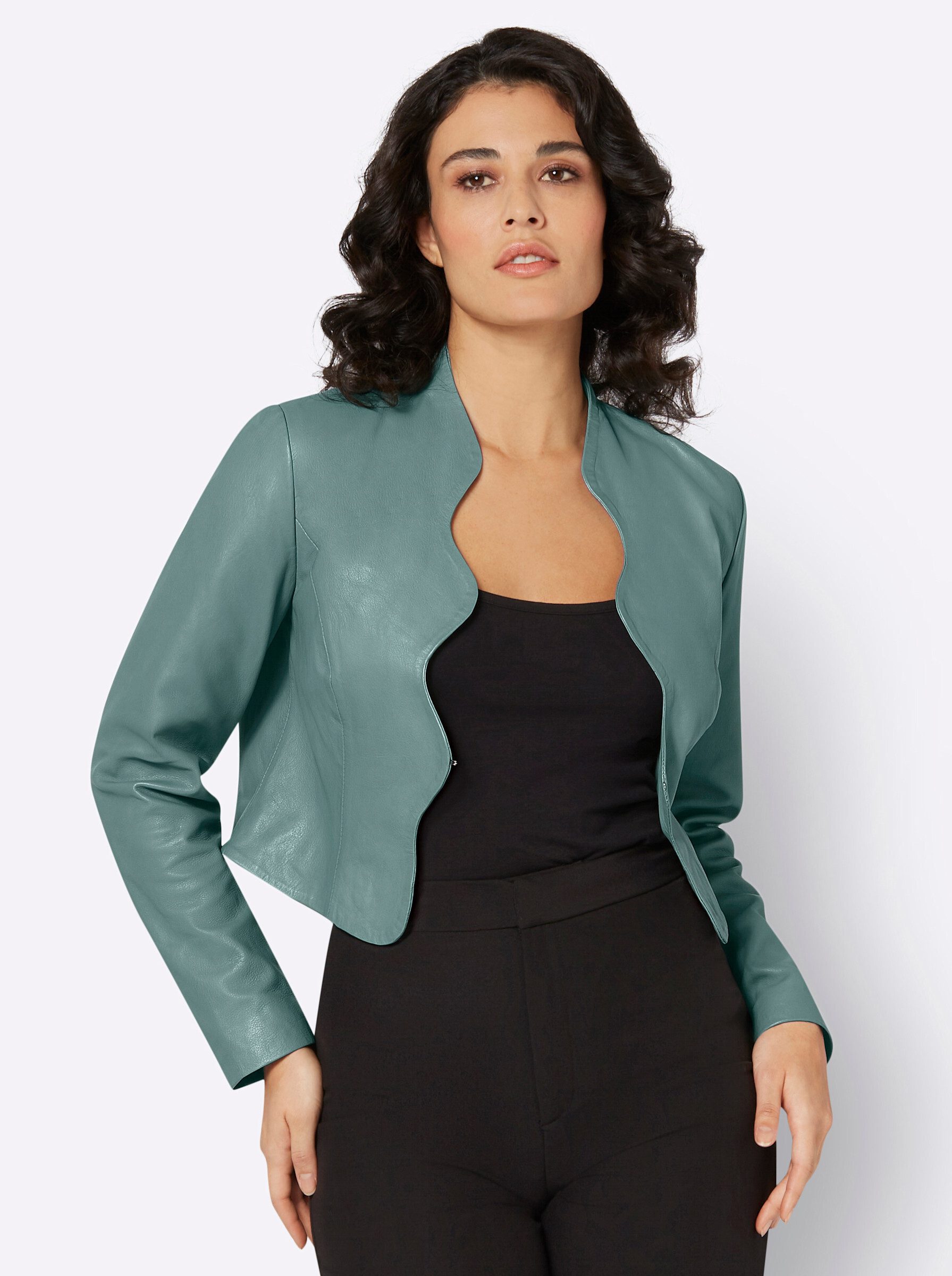 Mainpol Blusenblazer Leder-Blazer Langarm günstig online kaufen