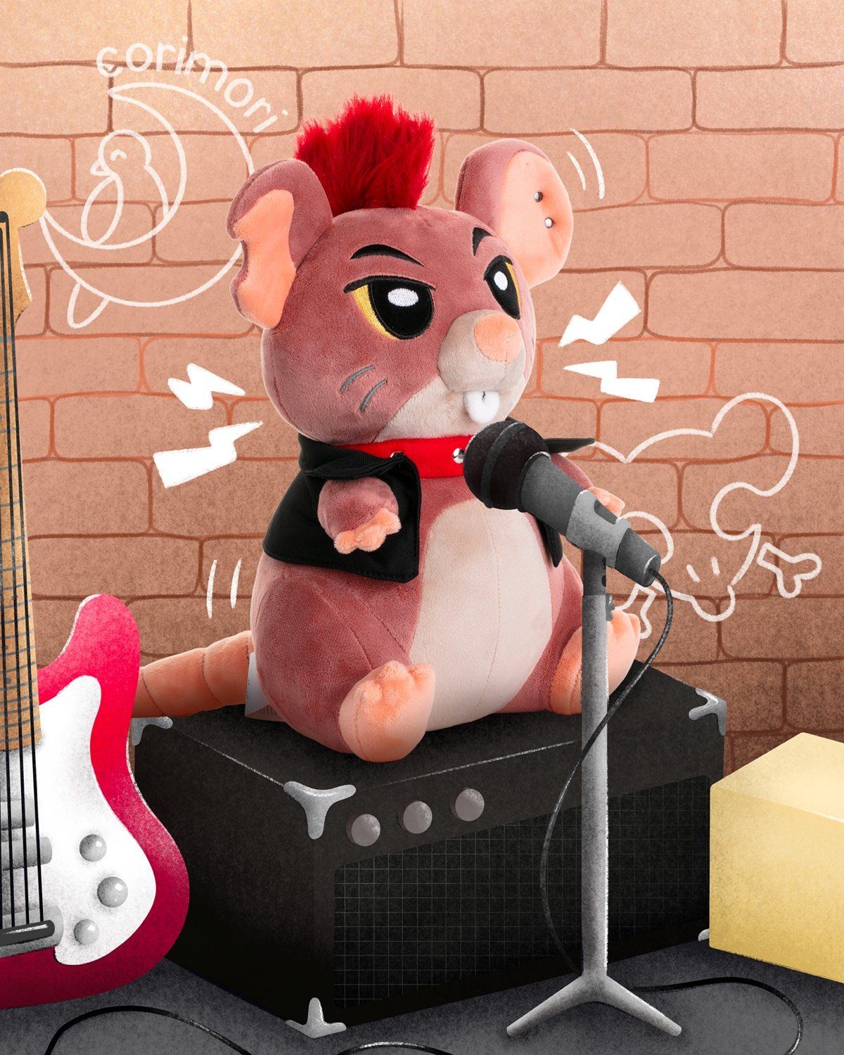 Corimori Kuscheltier Ed, die Punk-Ratte, 26cm Plüschie Stofftier (Geschenk, günstig online kaufen