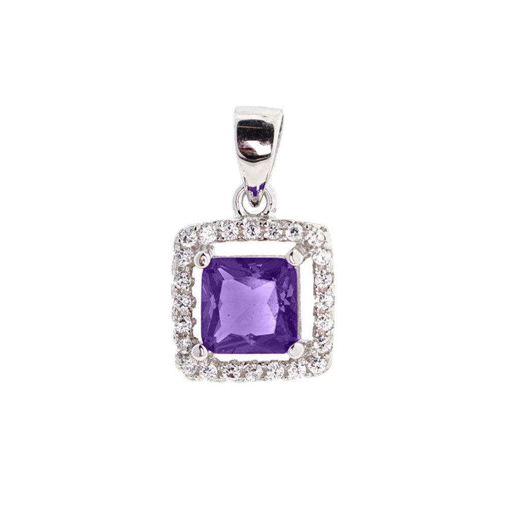 Golders Kettenanhänger Anhänger aus 925 Silber mit Zirkonia in 4 Farben (1-tlg), 925 Sterling Silber Silberschmuck für Damen