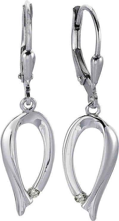 Balia Paar Ohrhänger »BAO0060SW Balia Damen Ohrringe poliert 925 Silber« (Ohrhänger), Damen Ohrhänger Elegance aus 925 Sterling Silber, Farbe: weiß, silber