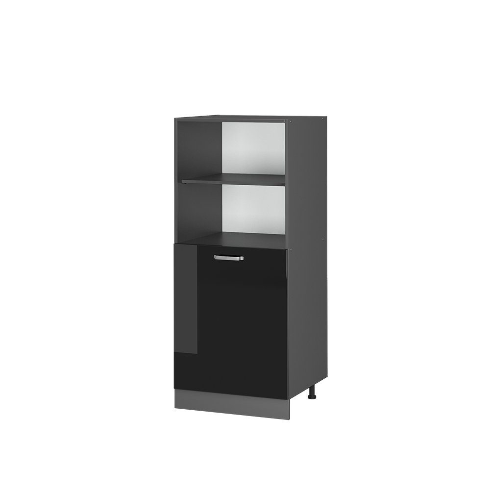 Vicco Herdumbauschrank R-Line, Schwarz Hochglanz/Anthrazit, 60 günstig online kaufen
