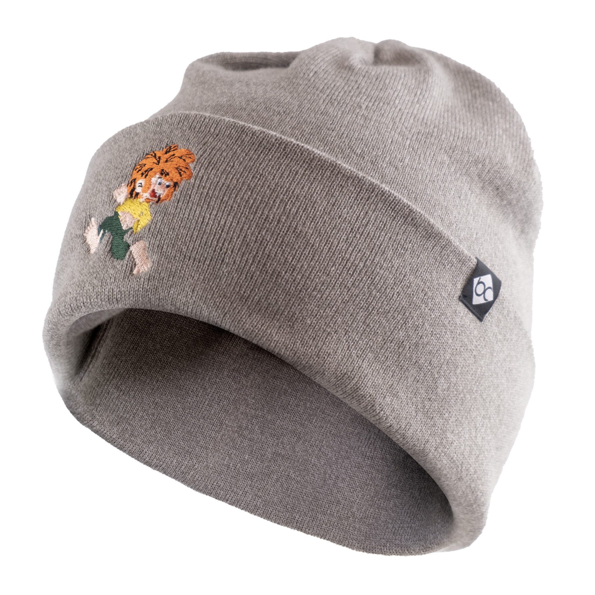 Bavarian Caps Beanie Bavarian Caps/HERONOX Stick-Haum / Beanie "Pumuckl läuft" - beigegrau (Beanie, Beanie)