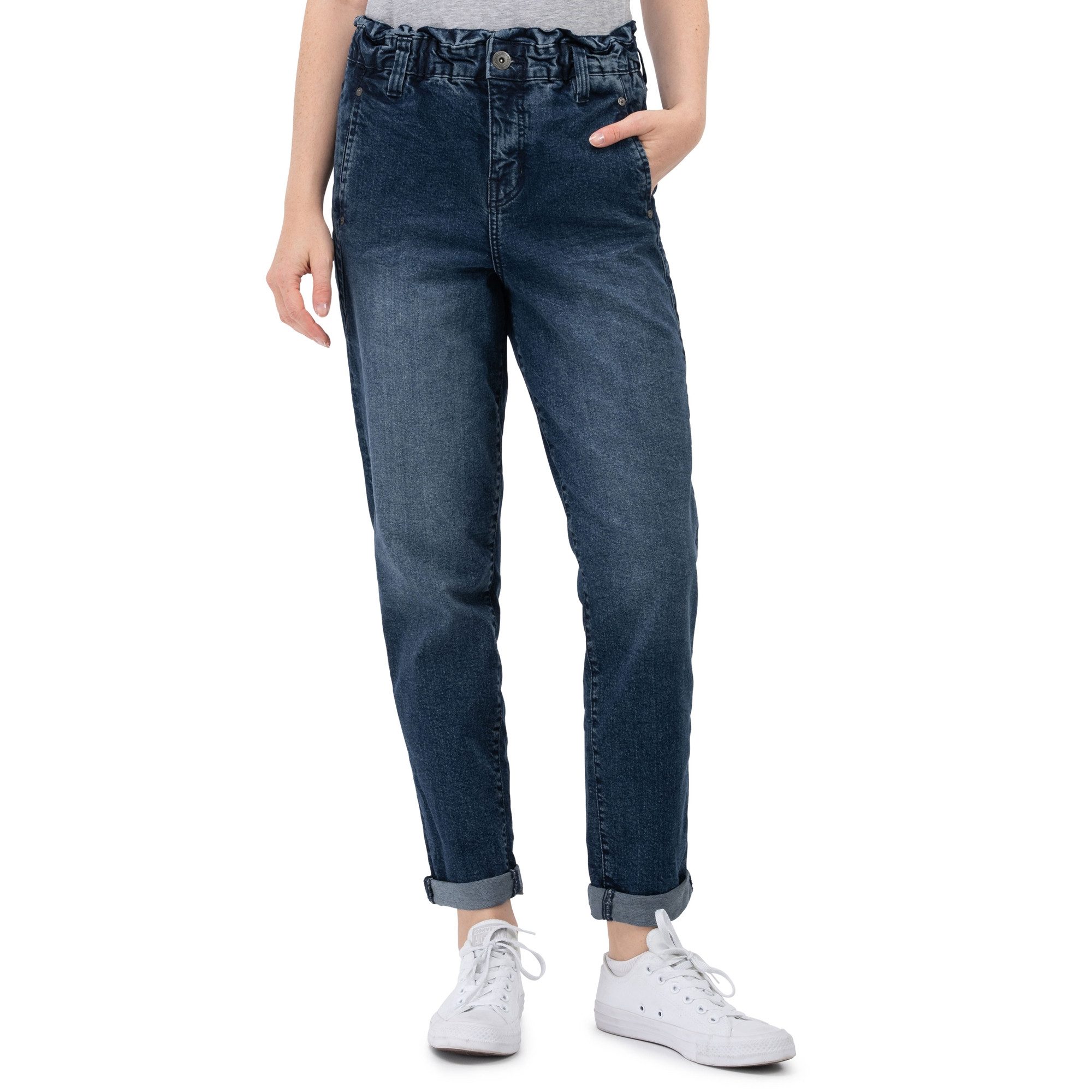 SUBLEVEL Paperbag-Hose Damen Jeans Mid Waist elastisch Moderne Hose – Bild 2 von 5