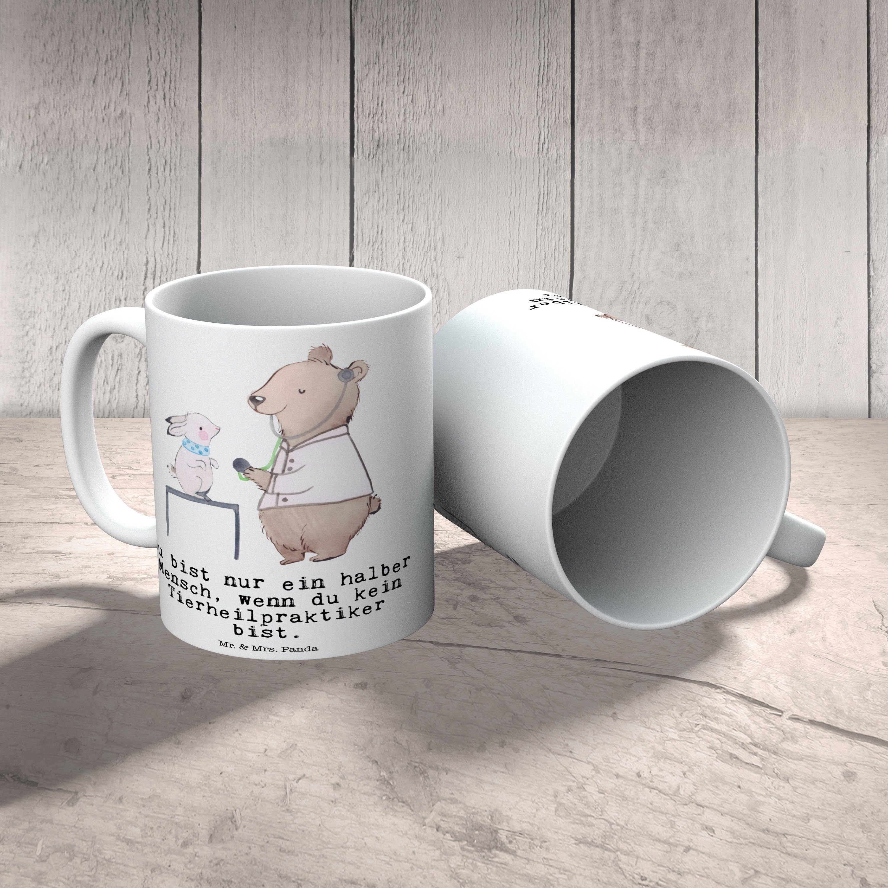 - Mr. Tasse Sprüche, - Panda Mrs. mit Geschenk, Tasse Herz Mo, Tasse & Keramik Tierheilpraktiker Weiß