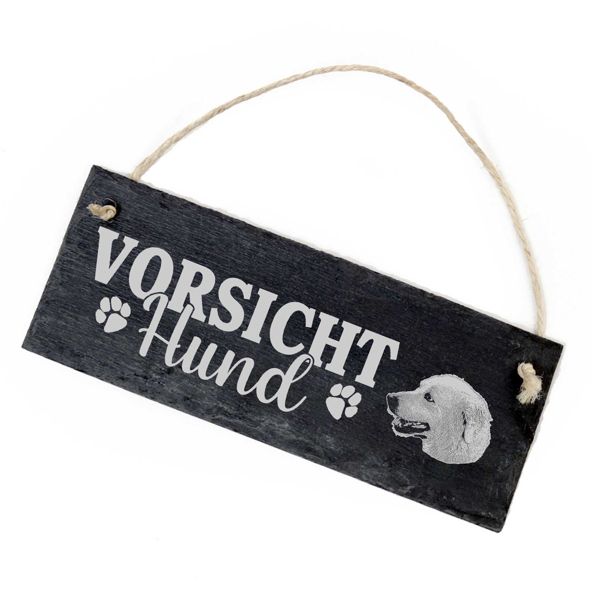 Dekolando Hängedekoration Vorsicht Hund Pyrenäenberghund Schild 22x8cm