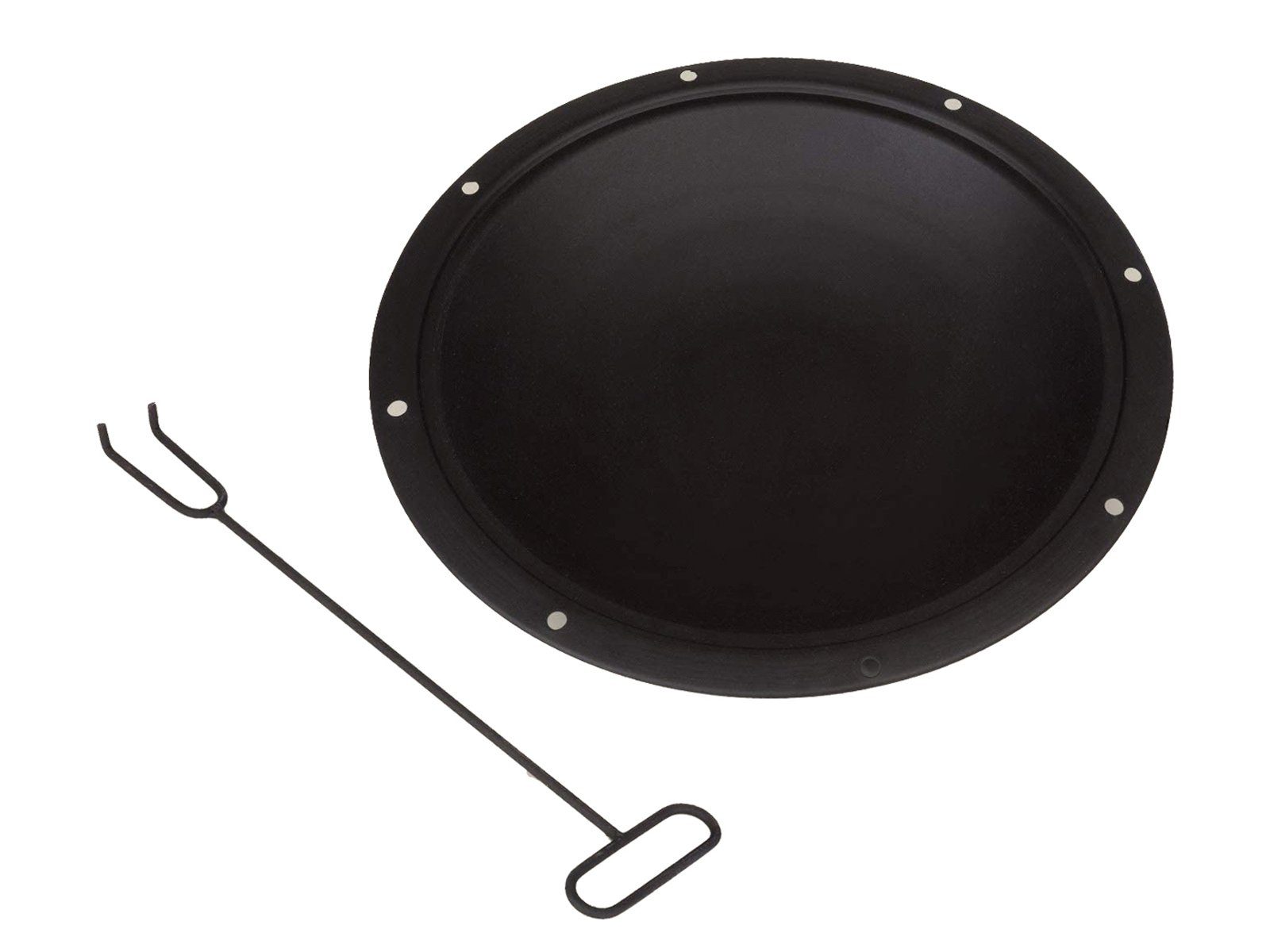 PEREL Feuerschale, Wasser & frostfeste Feuerschale in Steinoptik mit Schürhaken Ø47cm