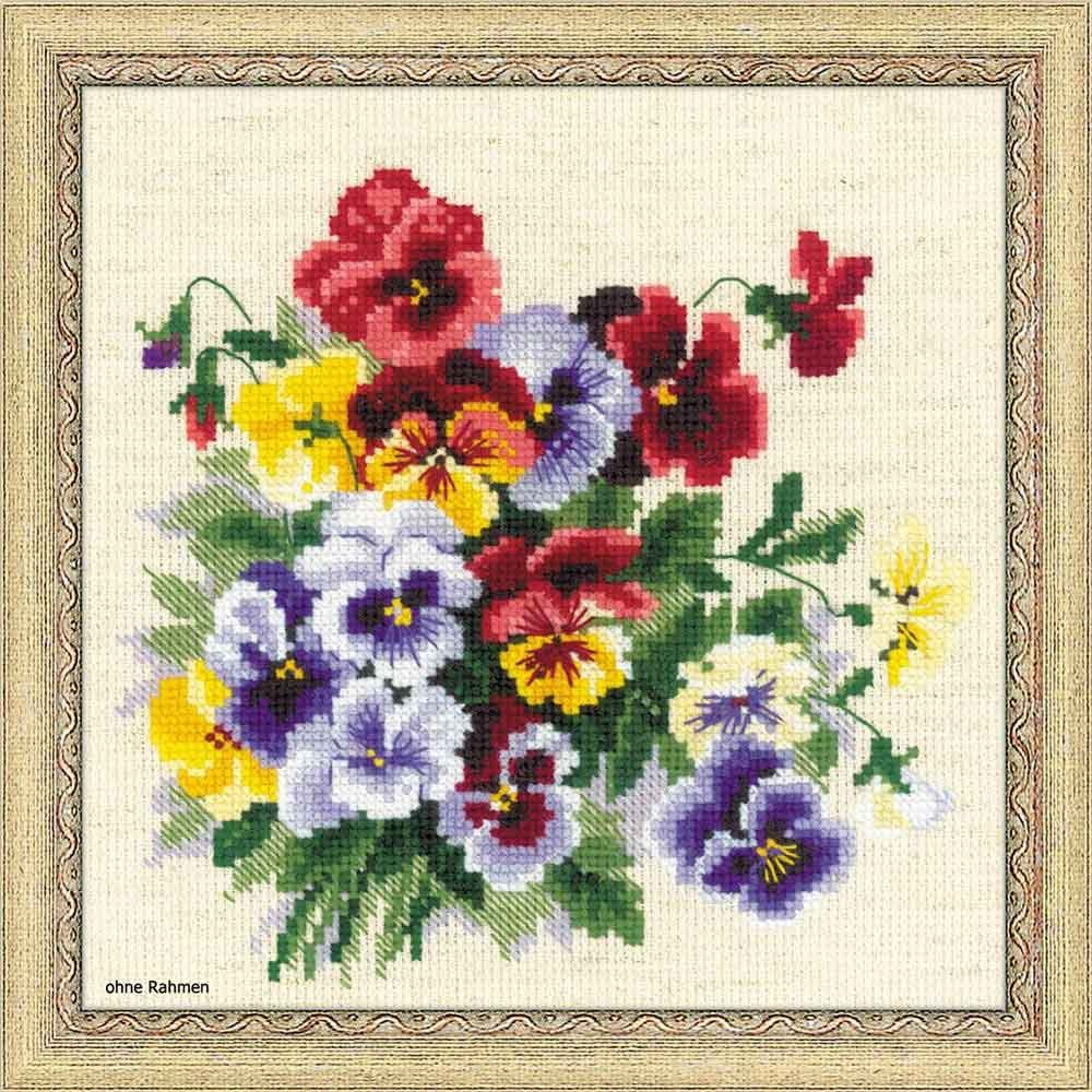 Riolis Kreativset Riolis Stickbildset Kreuzstich "Stiefmütterchen", Zählmuster, (embroidery kit by Marussia)