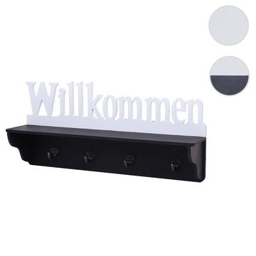 MCW Garderobenpaneel MCW-D41-w, 4 Haken, Ablagefläche, Kleiderhaken individuell anbringbar