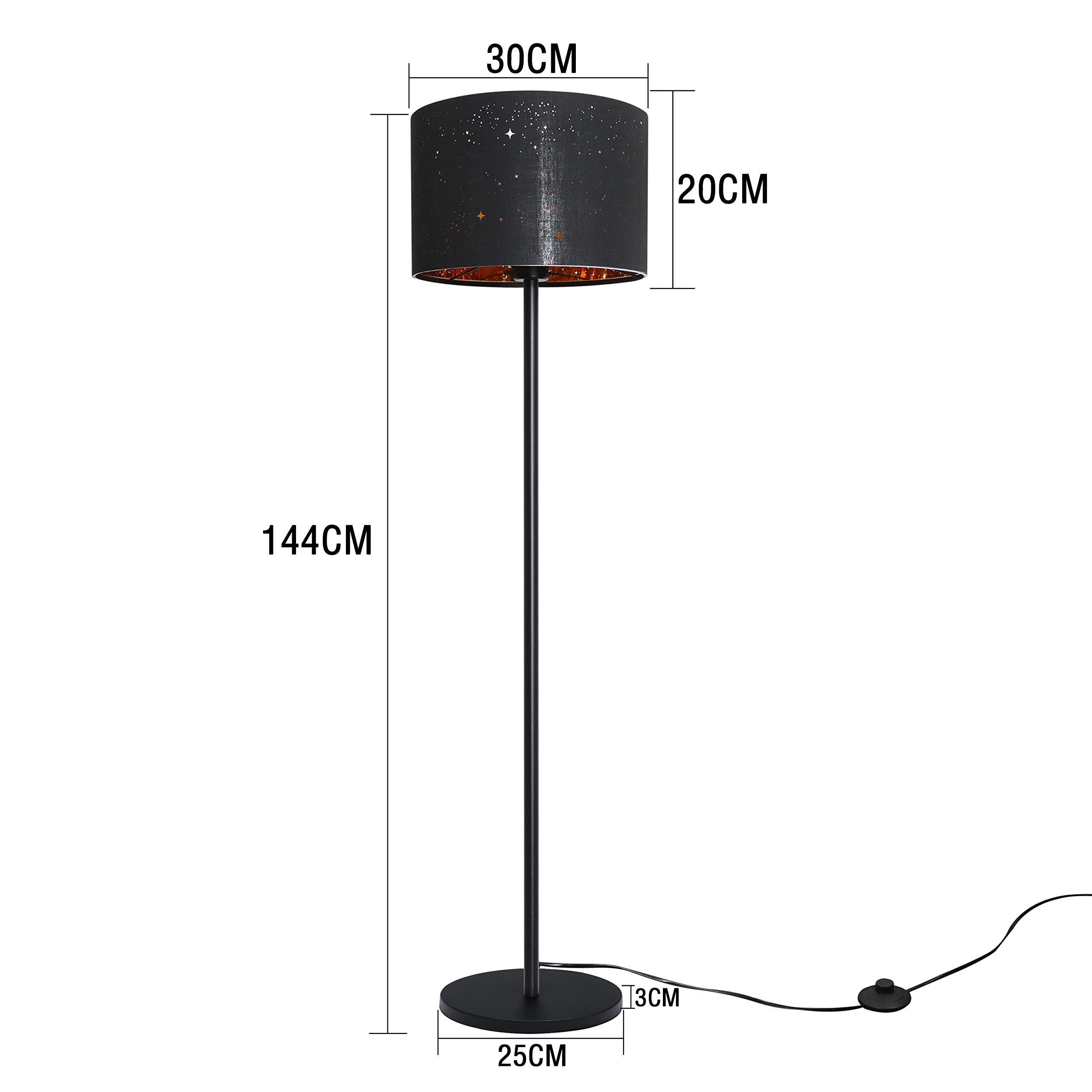 ZMH Stehlampe Modern Stehleuchte aus Stoff E27 Fassung Wohnzimmer, Hochwertiges Material, LED wechselbar, LED wechselbar