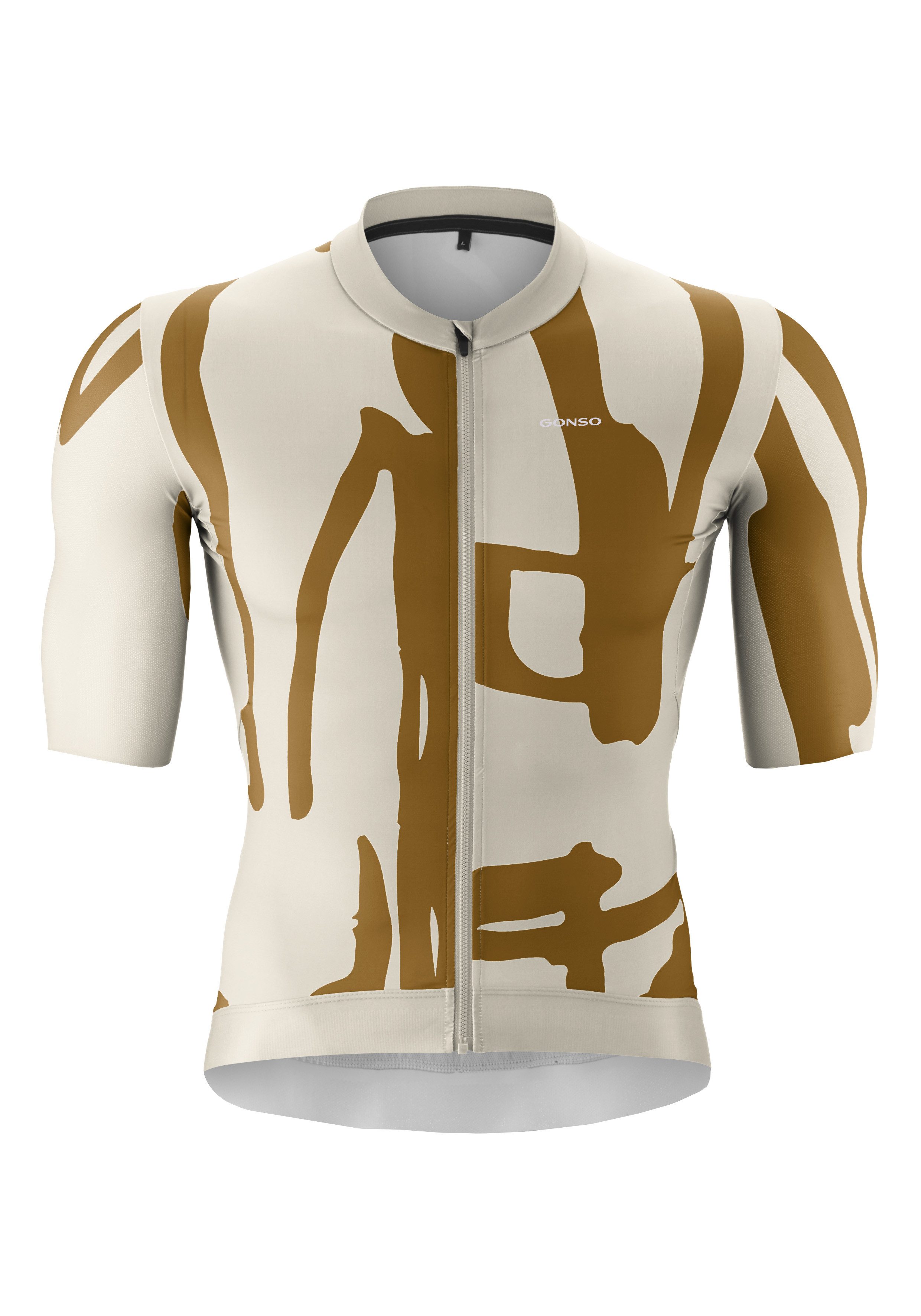 Gonso Radtrikot Road Jersey Print M Herren Fahrradtrikot, modernes Trikot mit 3-teiliger Rückentasche