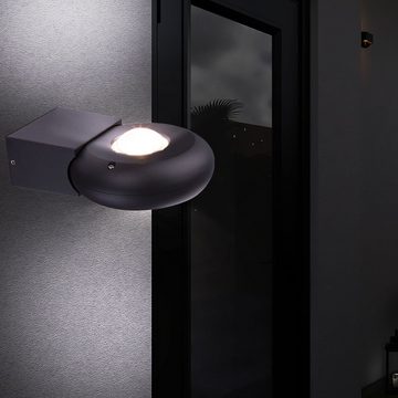 Globo Außen-Wandleuchte, LED-Leuchtmittel fest verbaut, Wandlampe Wandleuchte Außenlampe Up & Down Beleuchtung grau IP44 LED