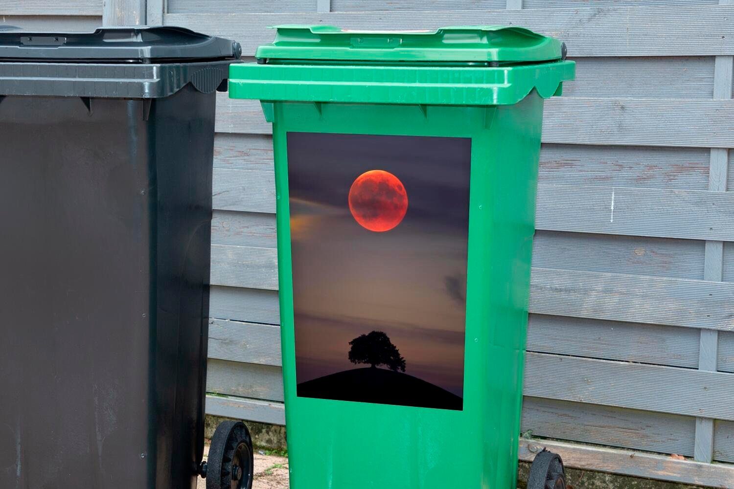 MuchoWow Wandsticker Mond St), (1 Rosa Sticker, Abfalbehälter Mülltonne, Mülleimer-aufkleber, Baum Container, - 