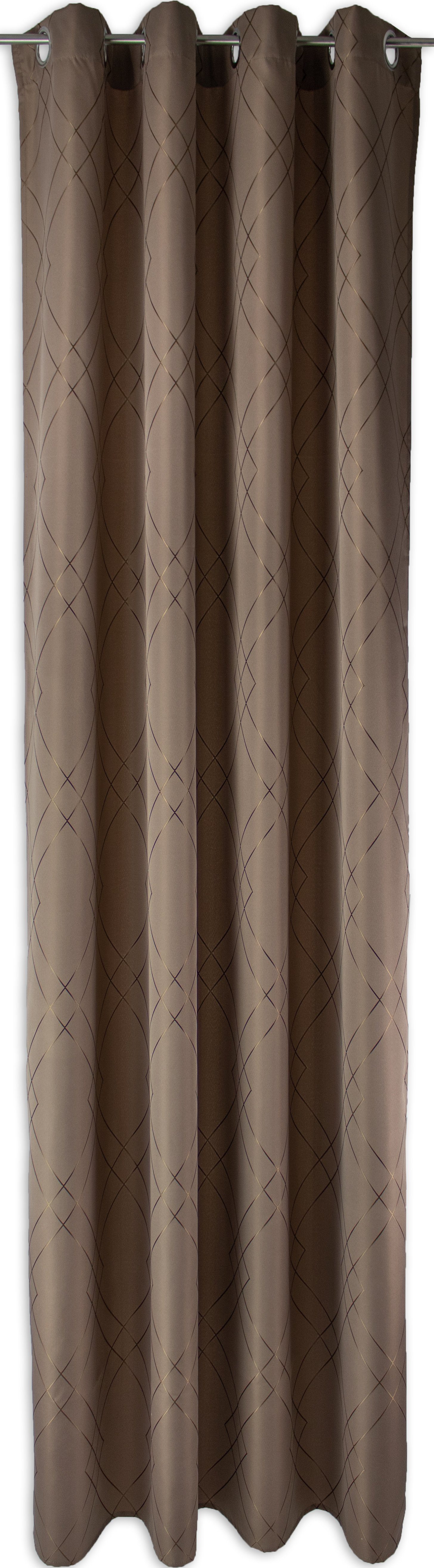 EXPERIENCE Vorhang Ösenschal Seitenschal Vorhang 2519 140x245 cm Braun Grau Uni Blickdicht Ösenvorhang (1 St), Ösen, blickdicht, Jacquard, mit 8 Ösen