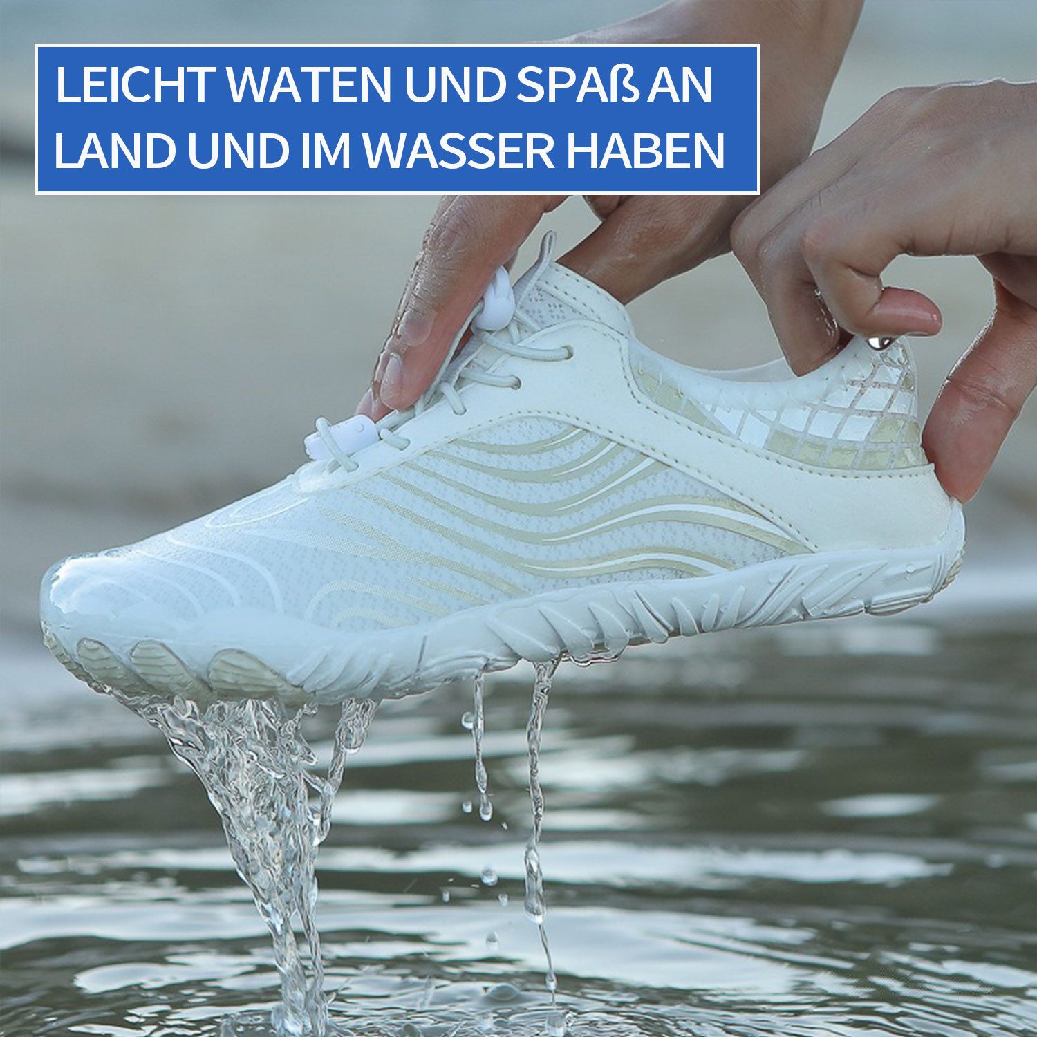 Refttenw Outdoor Barfußschuhe Schnell Trocknend Strandschuhe für Wassersport Wasserschuh Leicht, Atmungsaktiv, Rutschfest, Komfortabel, Weich