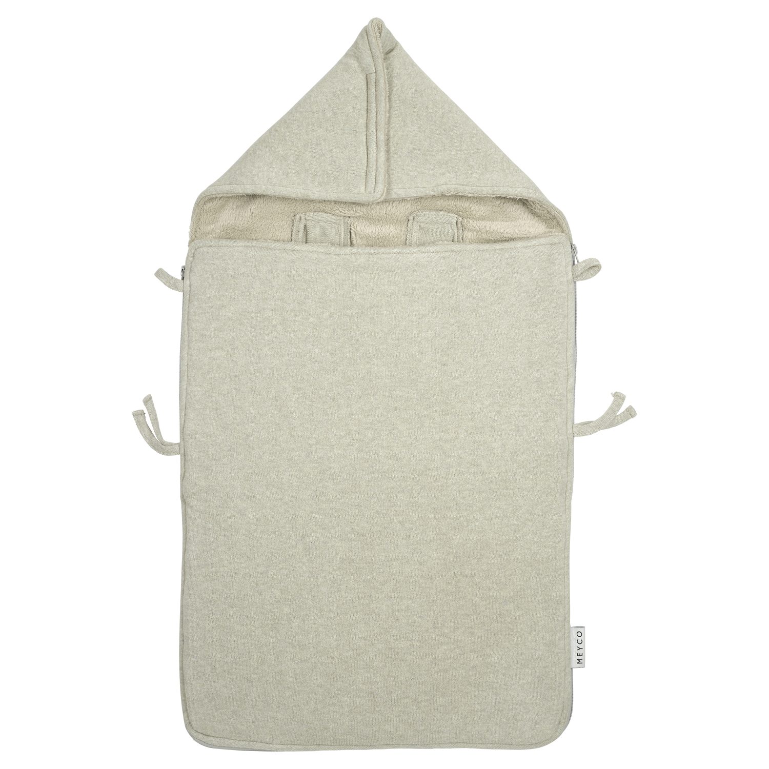 Meyco Baby Fußsack Knit Basic Sand Melange (100% Baumwolle, 1-tlg), 40x82cm