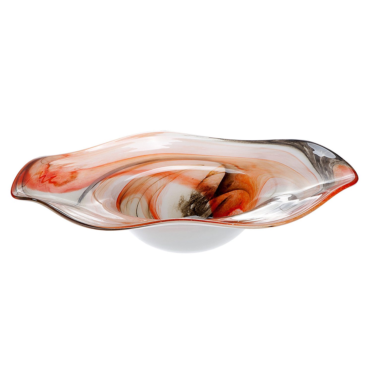 GILDE Dekoschale SMOKY Schale - orange, schwarz, weiß - Glas - Höhe 8cm - D günstig online kaufen
