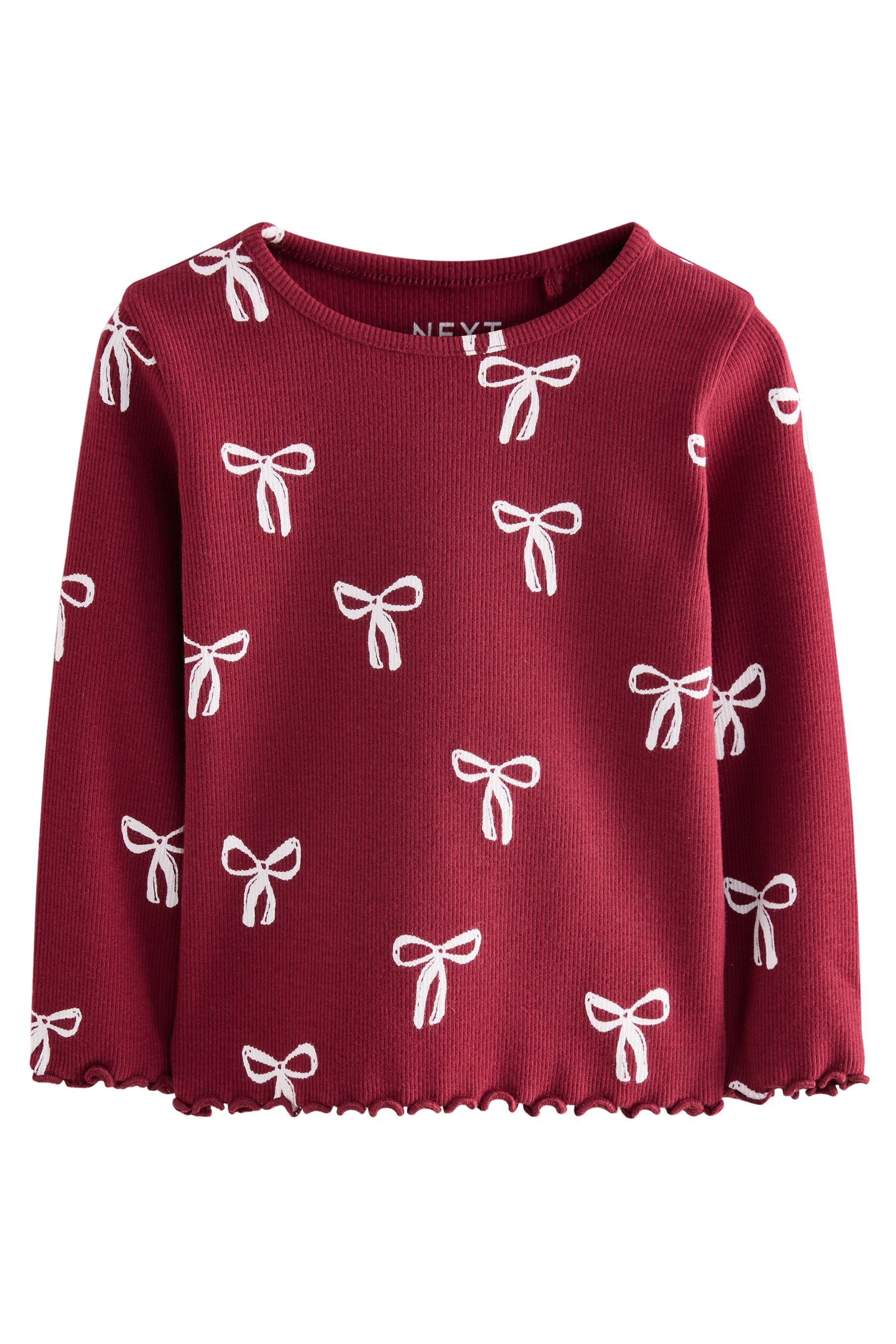 Next Leggings Geripptes Langarm-T-Shirt (1-tlg) günstig online kaufen