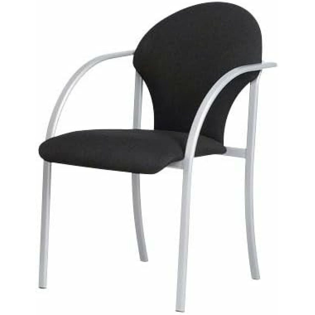 Nowy Styl Freischwinger 2 Besucherstühle Visa VISA ALU EF-019 schwarz Stoff