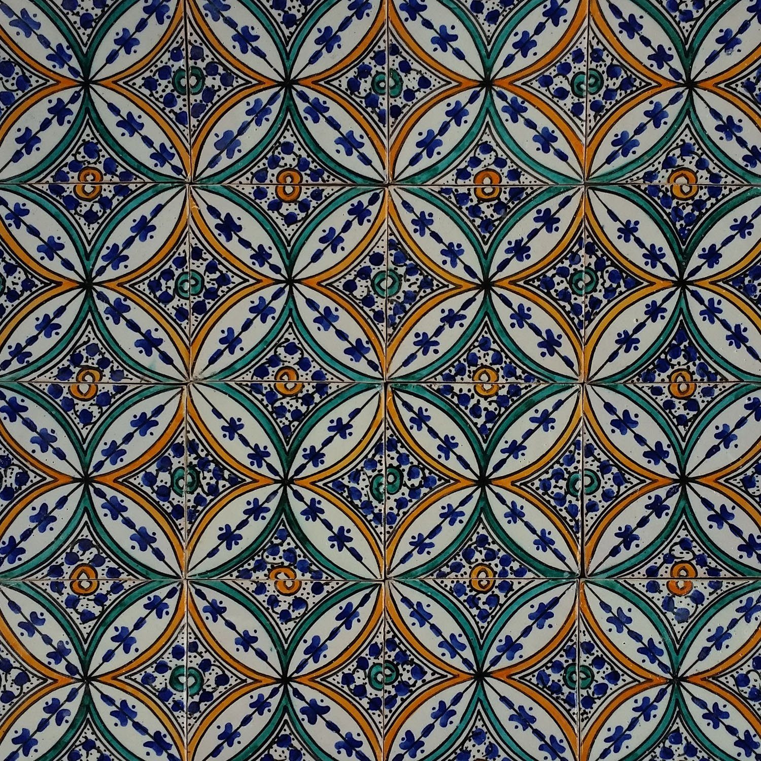 Casa Moro Wandfliese Marokkanische cm Keramikfliese handbemalte HBF8022, Saba Handbemalt Mehrfarbig, Handgefertigt, bunt, 10x10