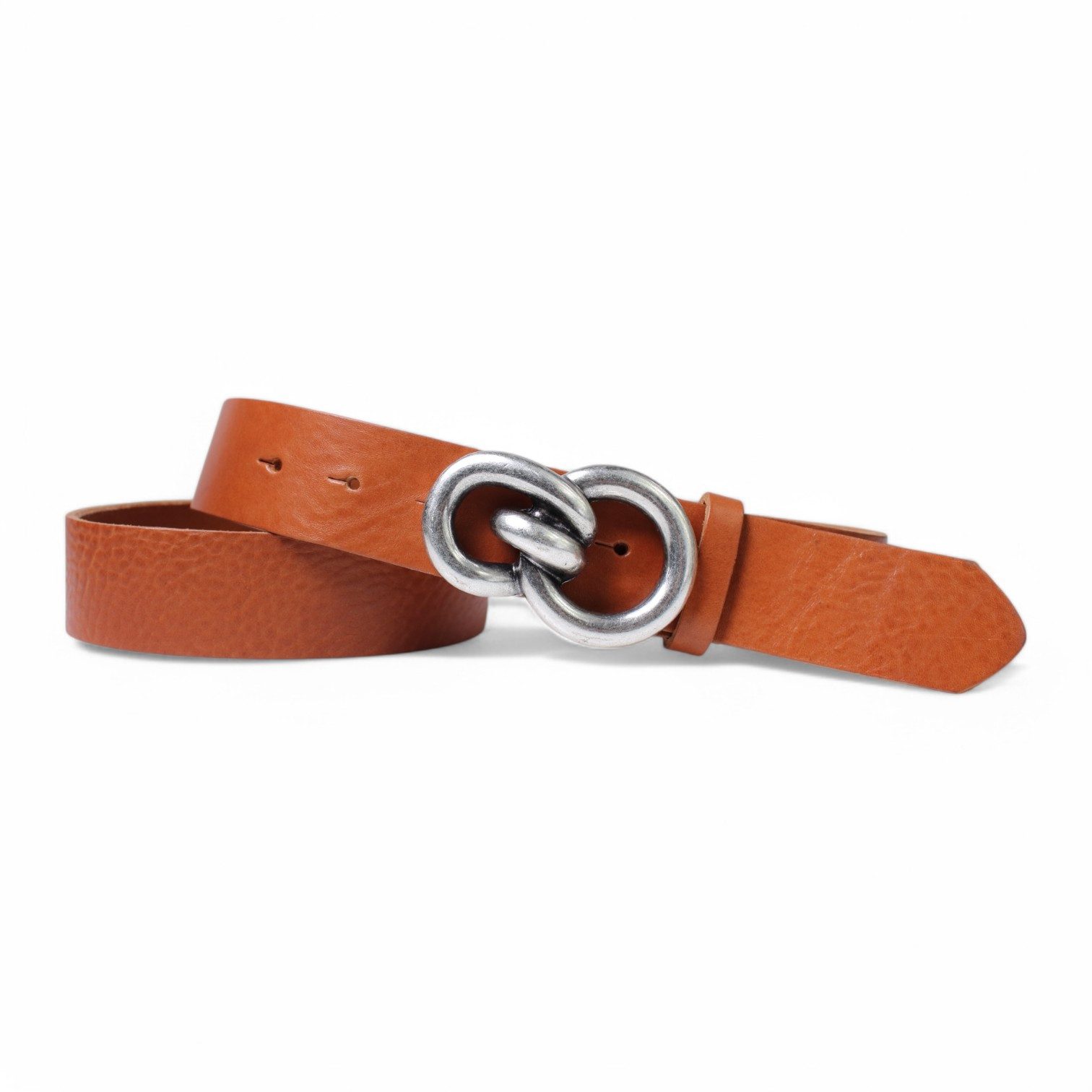 FRONHOFER Hüftgürtel Damen Vollrindleder breit (1-St) Knoten-Schnalle, versilbert