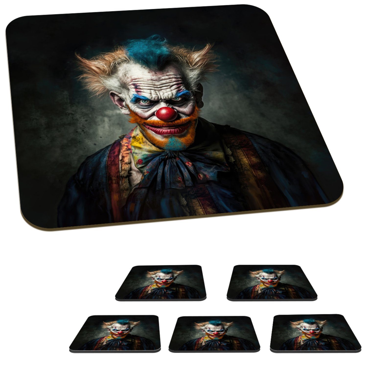 MuchoWow Glasuntersetzer Clownsnase Zubehör Korkuntersetzer, Untersetzer, - - Make-up 6-tlg., Tischuntersetzer, für Clown - Porträt Glasuntersetzer, - Gläser, Kleidung, Tasse