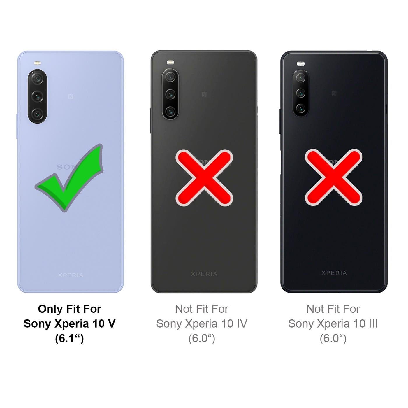 CoolGadget Handyhülle Magnet Case Handy Tasche für Sony Xperia 10 V 6,1 Zoll, Hülle Klapphülle Slim Flip Cover für Xperia 10 V 2023 Schutzhülle