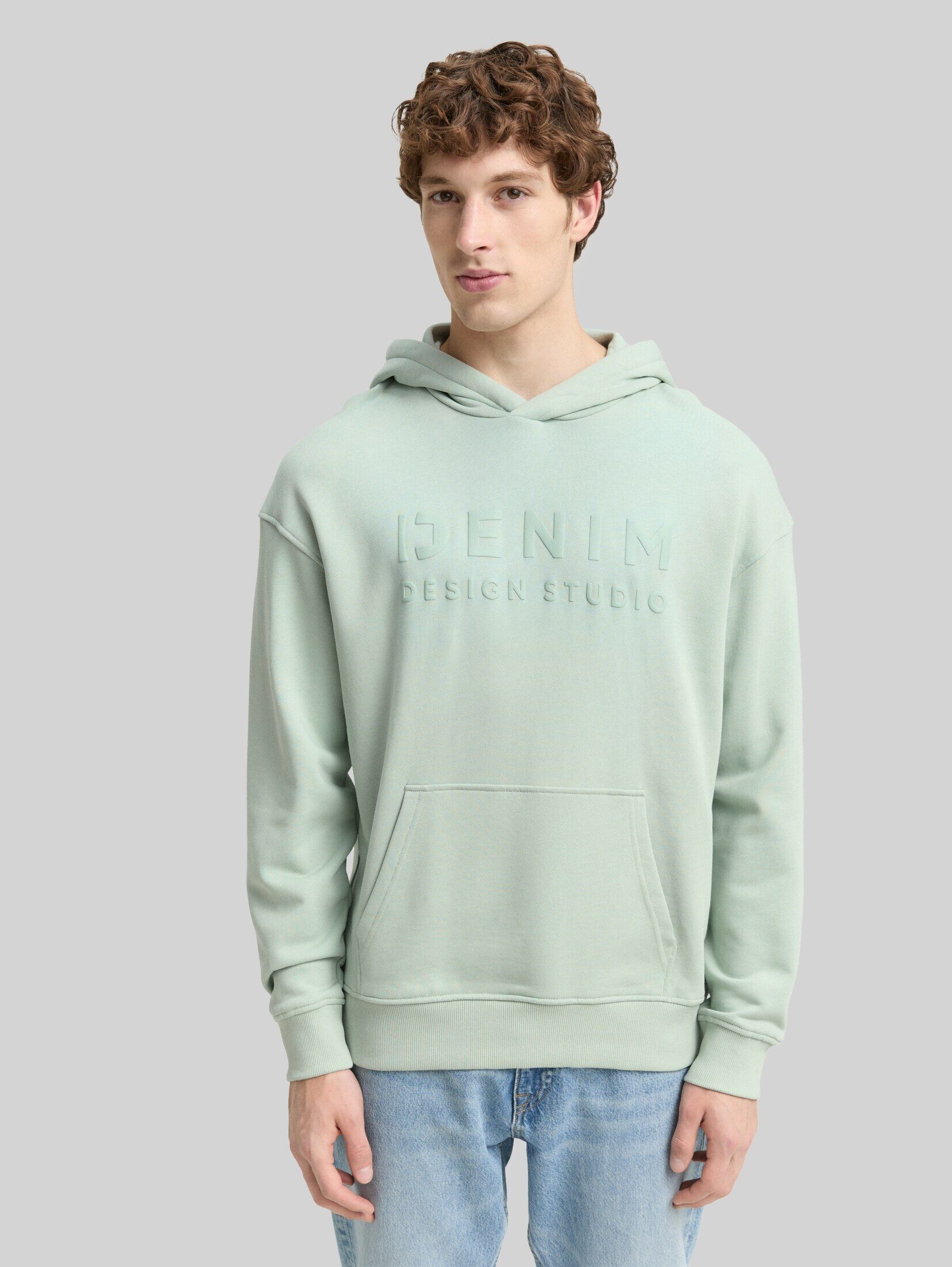 TOM TAILOR Denim Sweatshirt Strick & Sweatshirts Relaxed Fit Hoodie Sweatshirt mit Print