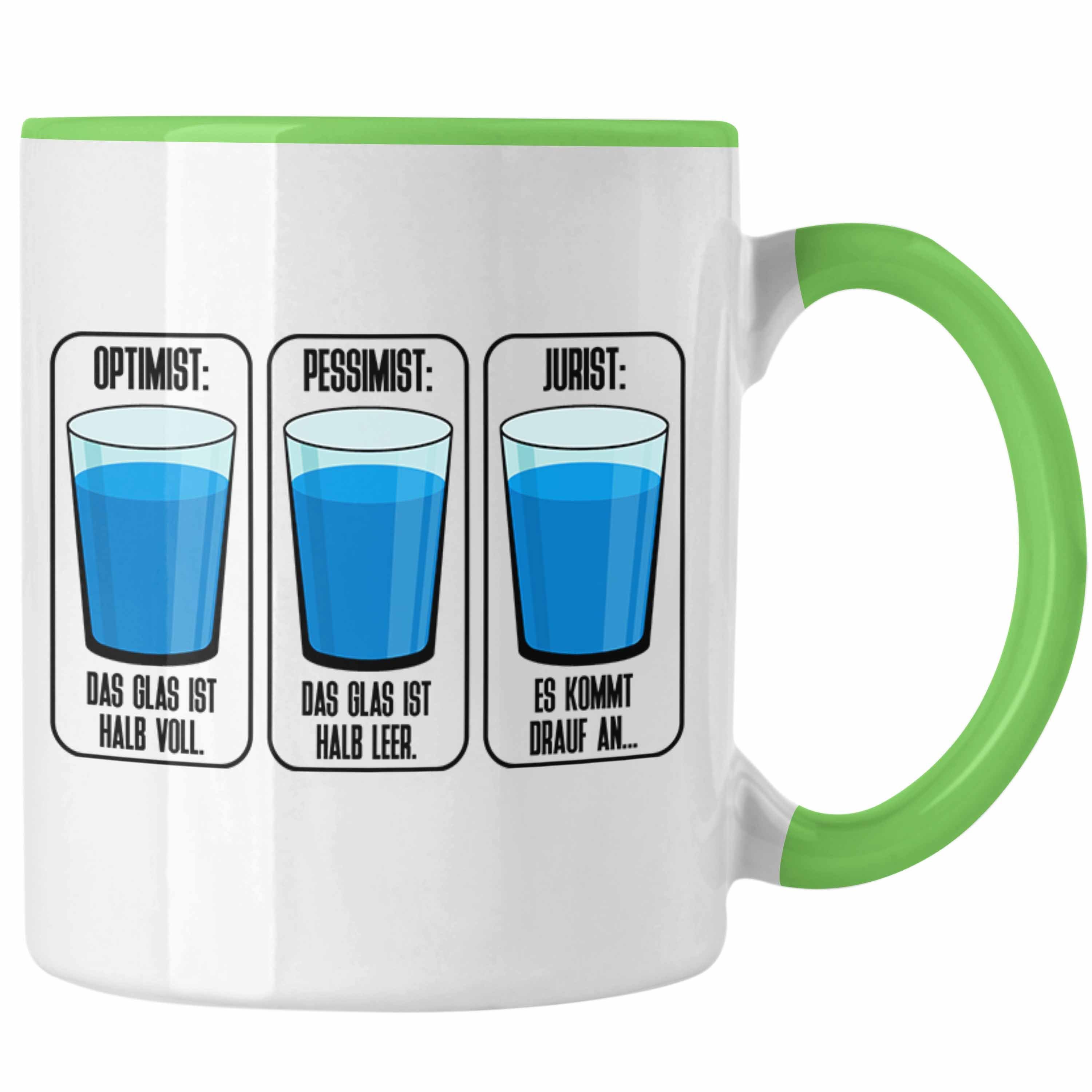 Geschenkidee Lustiger Geschenk Juristen Trendation Tasse - Tasse Spruch Grün Jura Trendation