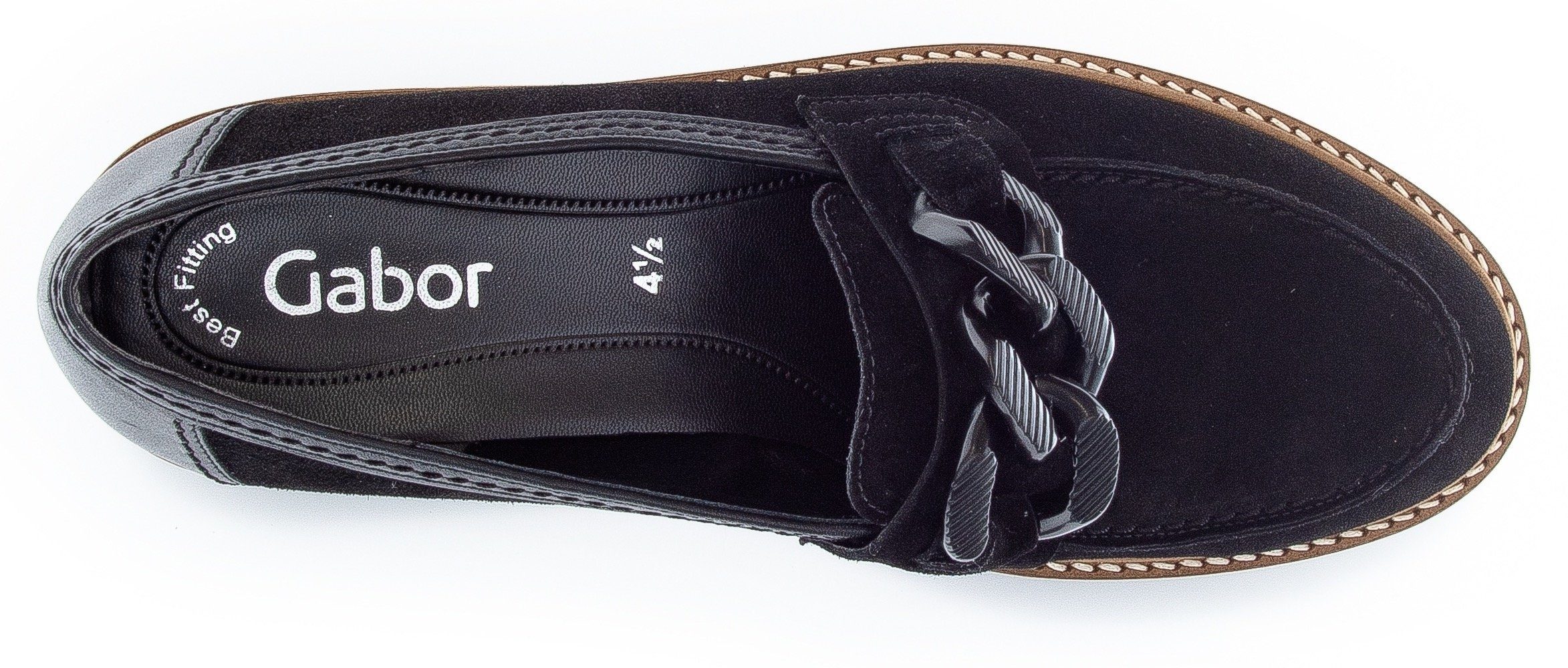 Slipper Gabor mit Leder-Innensohle schwarz hochwertiger