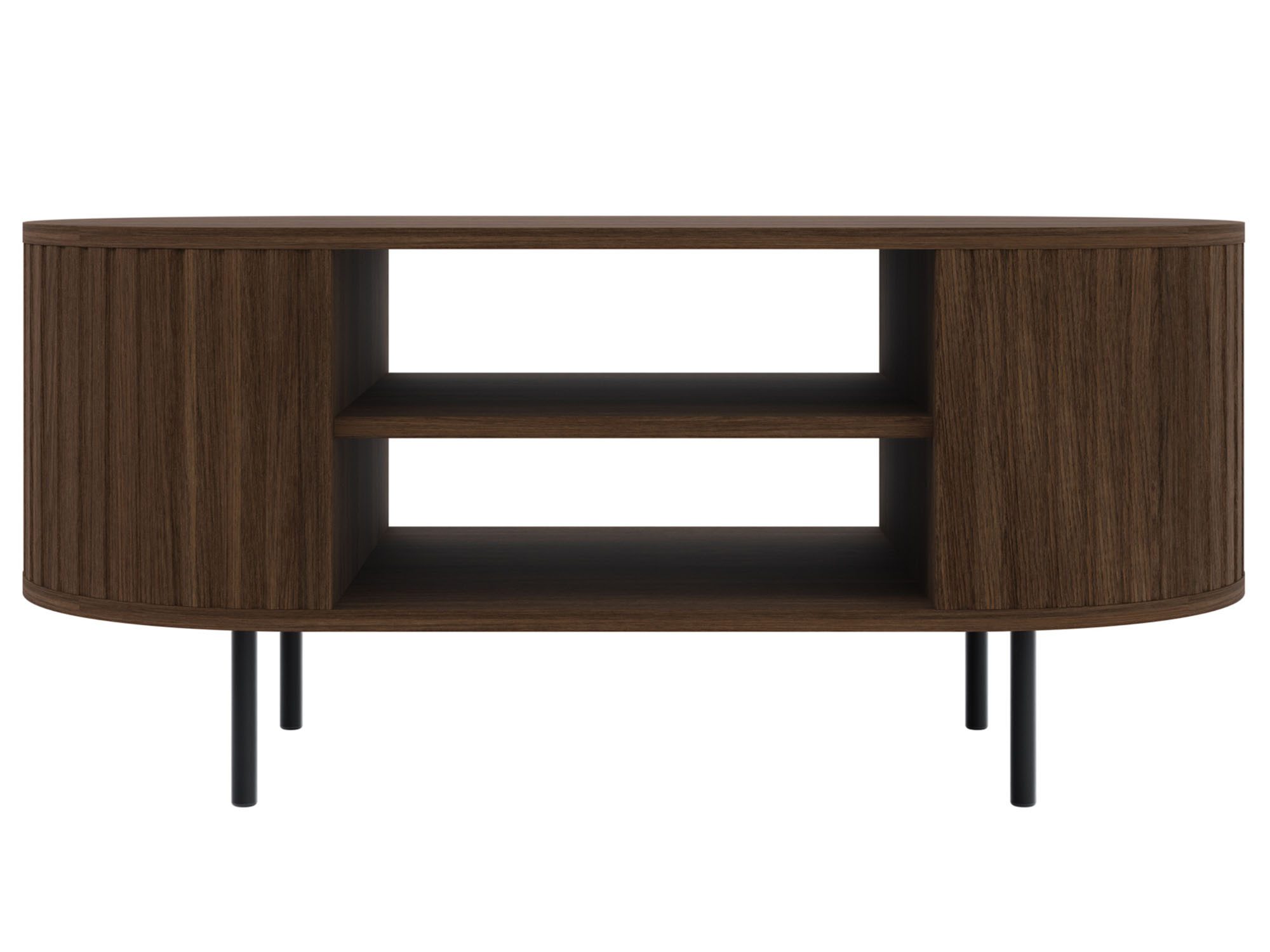 Beautysofa Couchtisch ORION mit Ablagefach geriffelten Seiten und Metallfüßen (moderner Wohnzimmertisch), 15 cm hohe Metallfüße