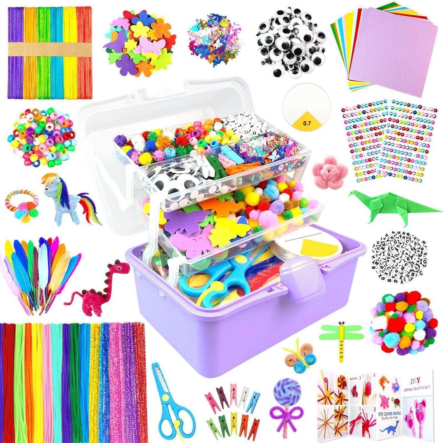 LuxusKollektion Kreativset Bastelset Kinder 3000 Teile Koffer Violett