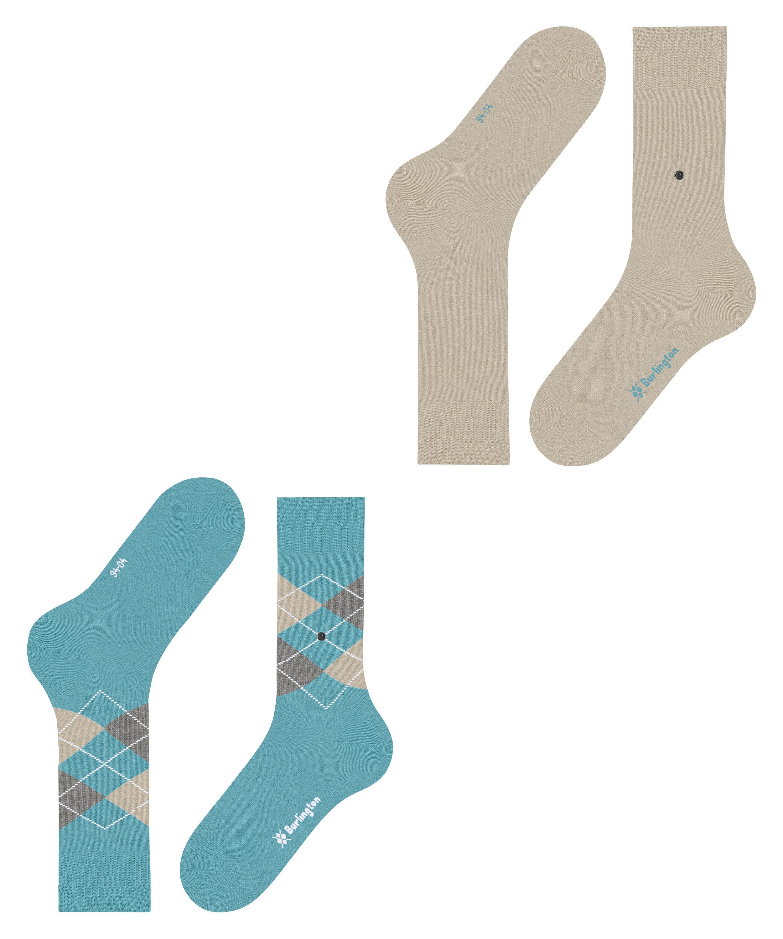 Burlington Socken Burlington Everyday Argyle Mix 2-Pack Herren (2-Paar) aus weicher gekämmter Baumwolle – Bild 5 von 5