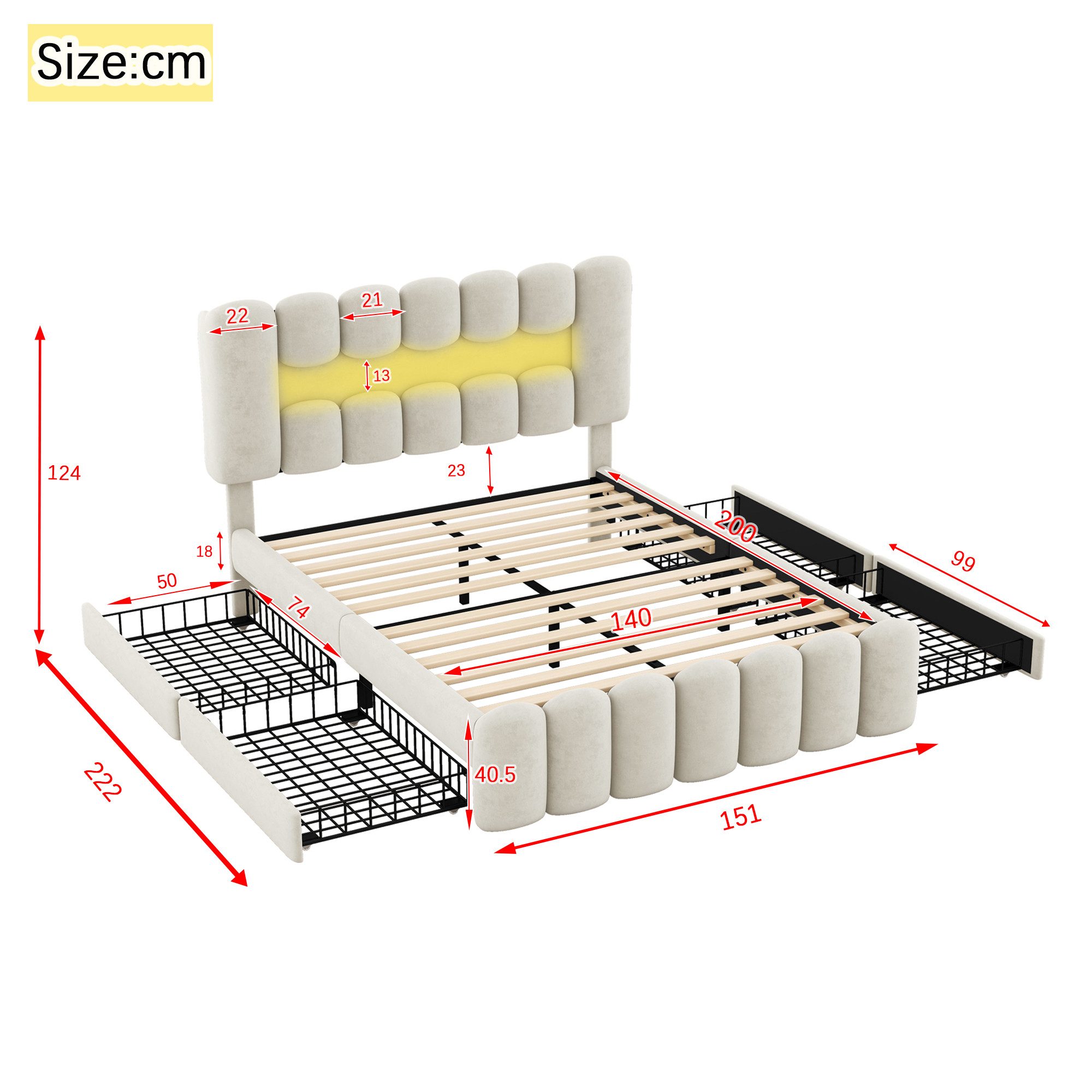 TavilaEcon Polsterbett Doppelbett Funktionsbett Stauraumbett mit günstig online kaufen