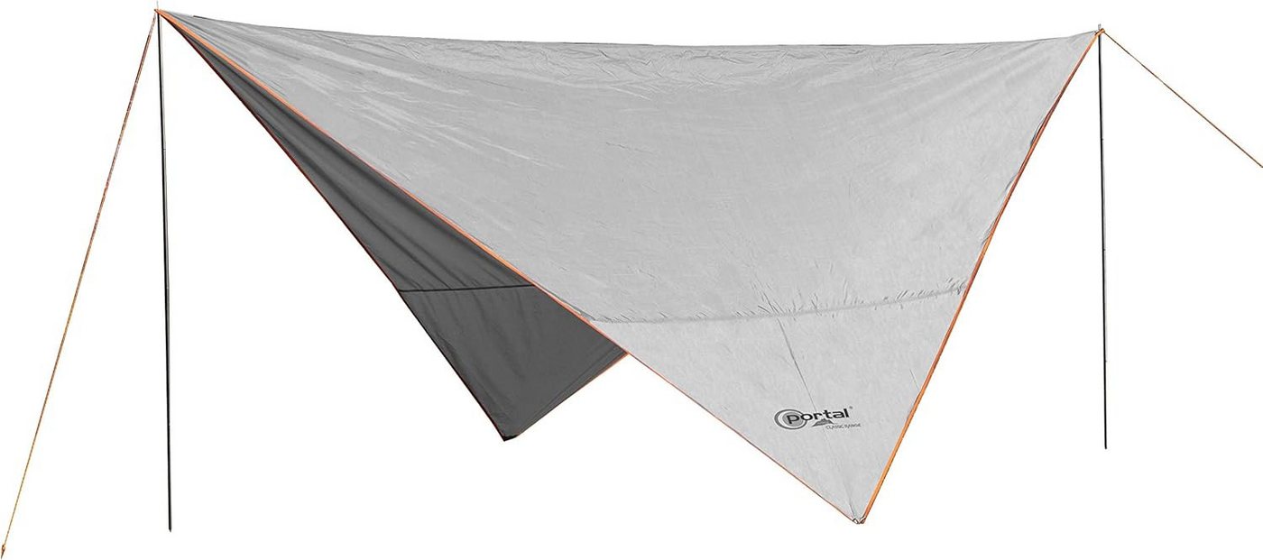Portal Outdoor Sonnensegel "Mesa grau - orange" Camping Markise, 350x350x220 cm Camping, (komplett-Set, 1-tlg., mit Transporttasche), UV 50+ inkl. Transporttasche