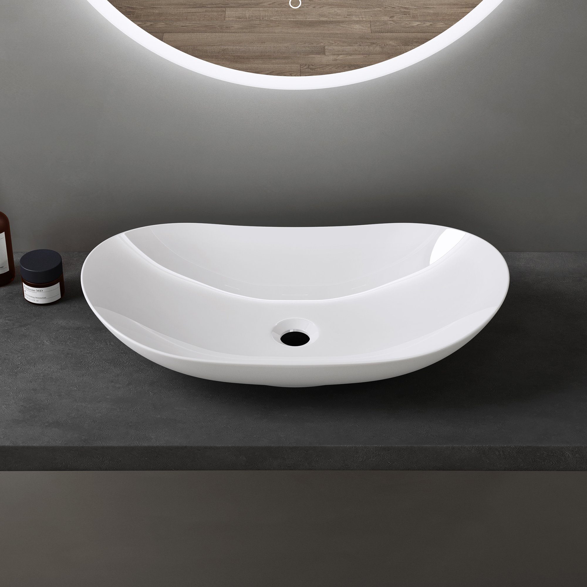 doporro Waschbecken Aufsatzwaschbecken Keramik Waschbecken Waschtisch Br858 NEU