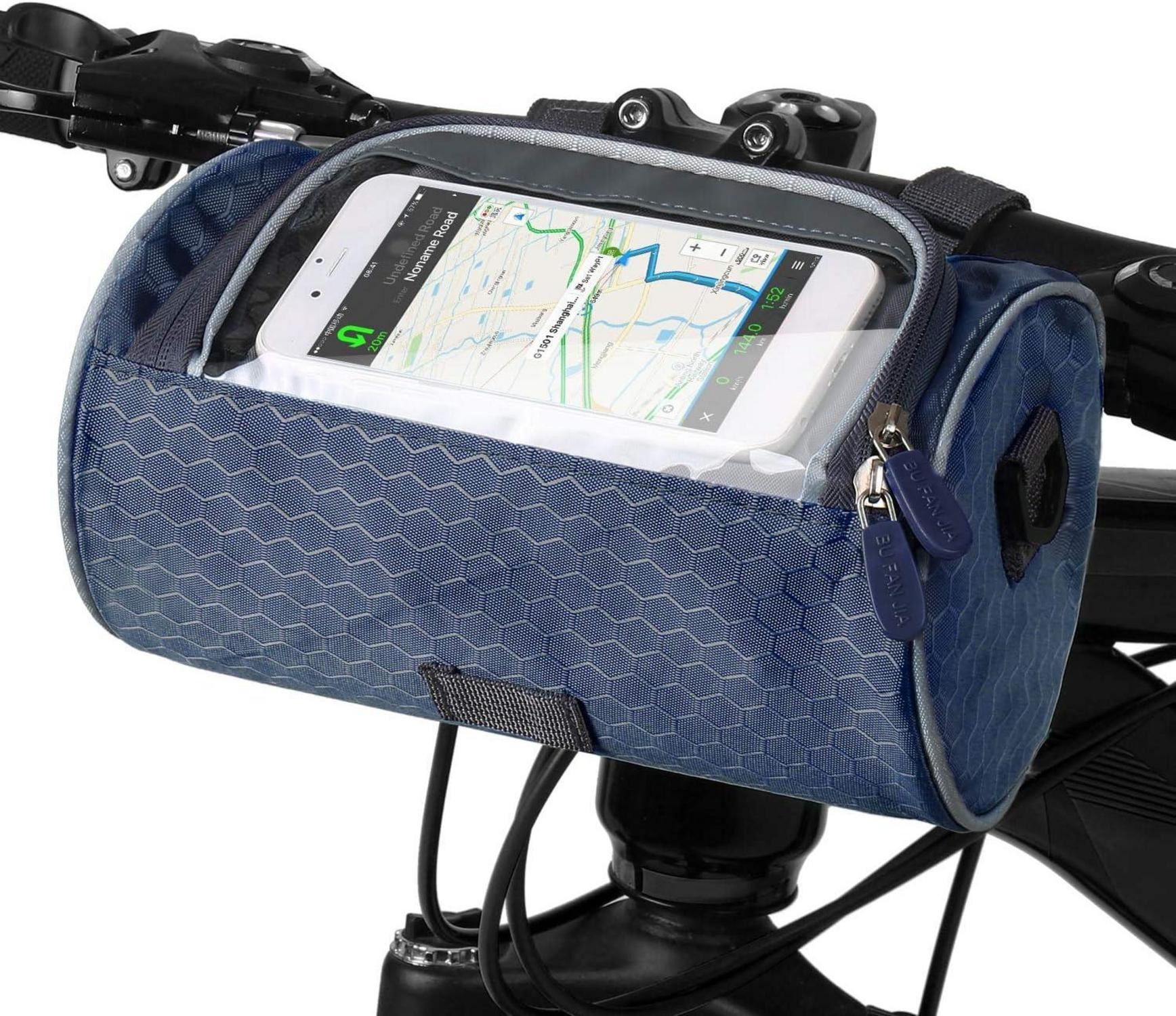 Fahrrad-Gepäckträger Fahrrad Lenkertasche wasserdicht mit Touchscreen PVC-Fenster 12x22cm