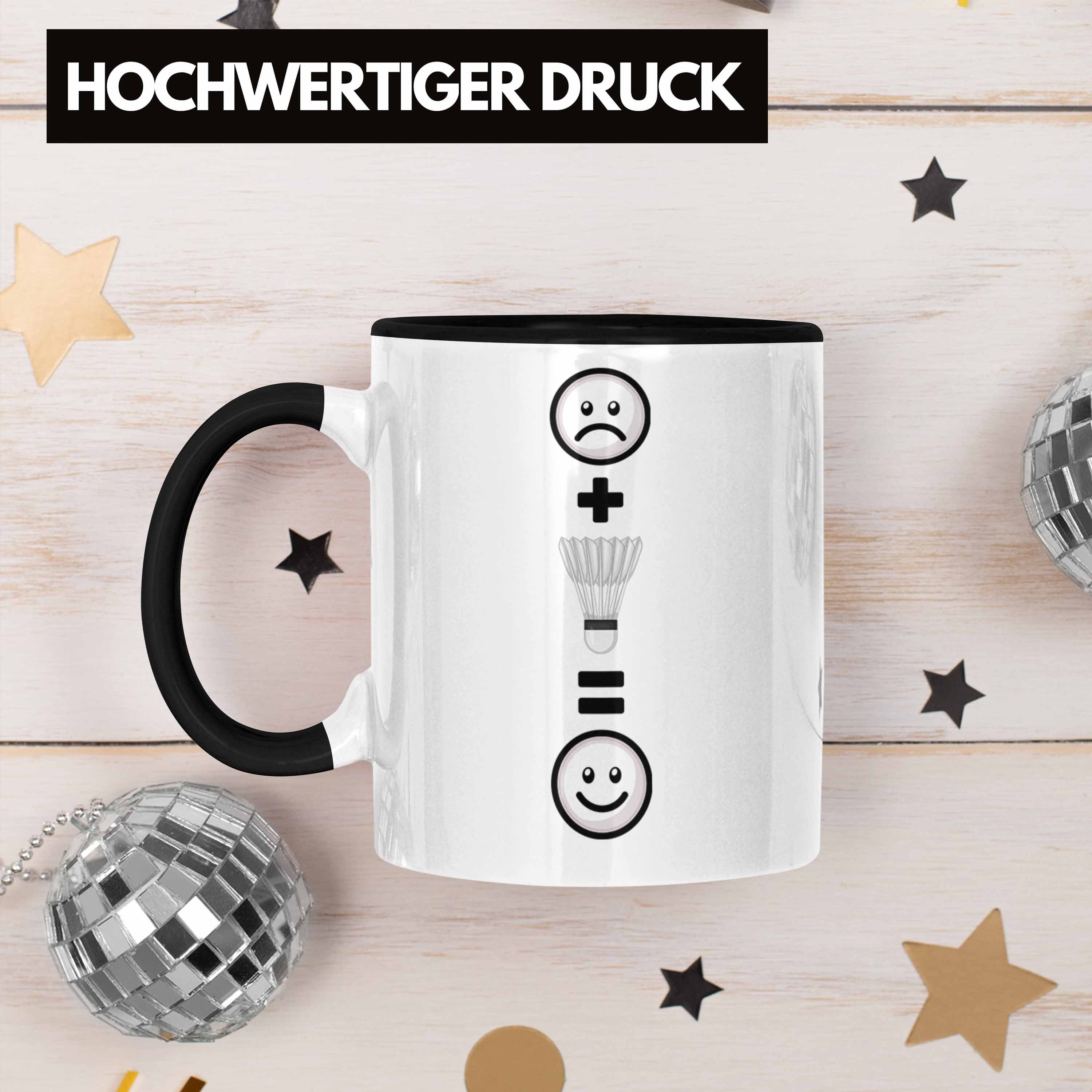 Trendation Tasse Badminton Tasse für Schwarz Trainer Badminton-Spieler Geschenk Lustige Geschen