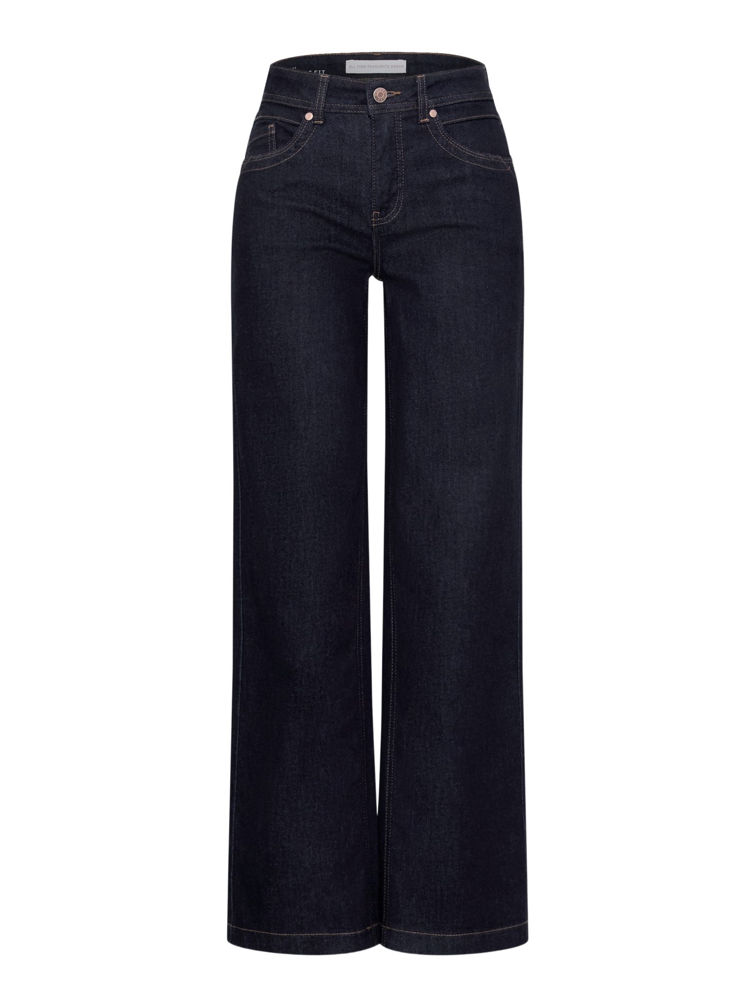 STREET ONE Stoffhose blau,Casual,Baumwolle,Rinse Washed,Wide Leg,Hoch