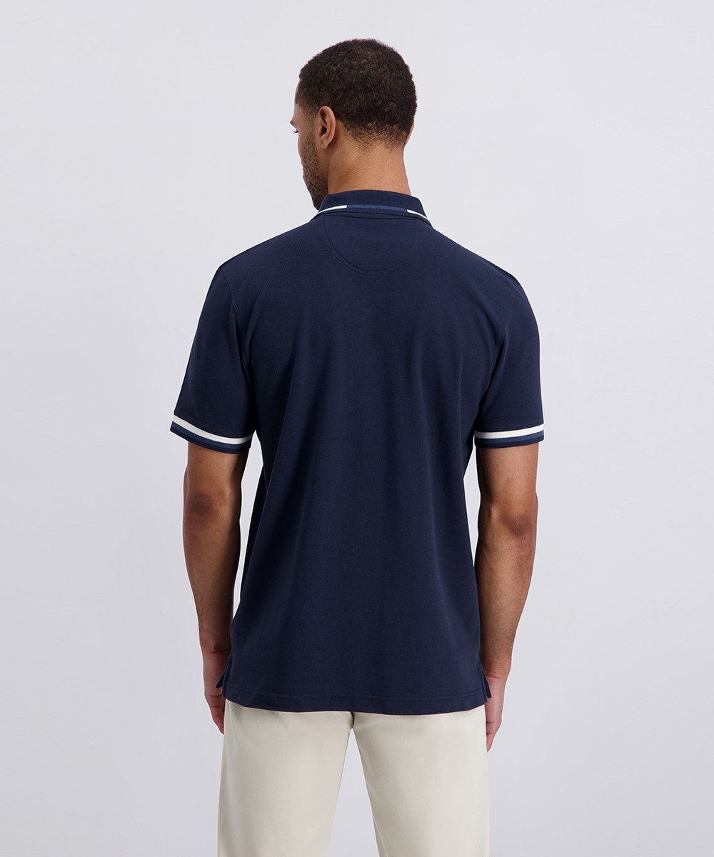 Pierre Cardin Poloshirt Poloshirt uni piquee kontrast mit Logo Schriftzug
