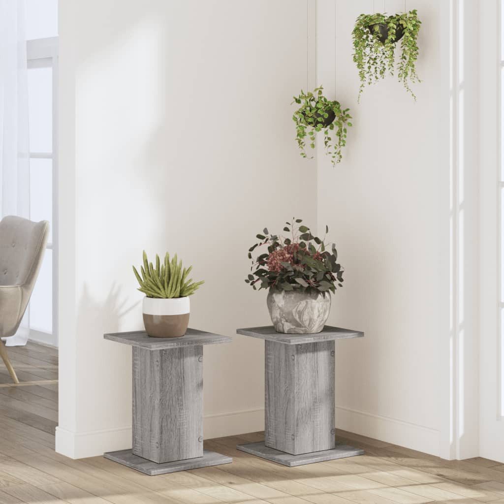 vidaXL Blumenständer Pflanzenständer 2 Stk. Grau günstig online kaufen