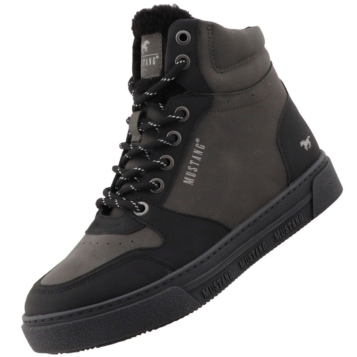 Mustang Shoes 15M0212005-black-coal Stiefelette Gefütterter Kurz-Stiefel mit Warmfutter