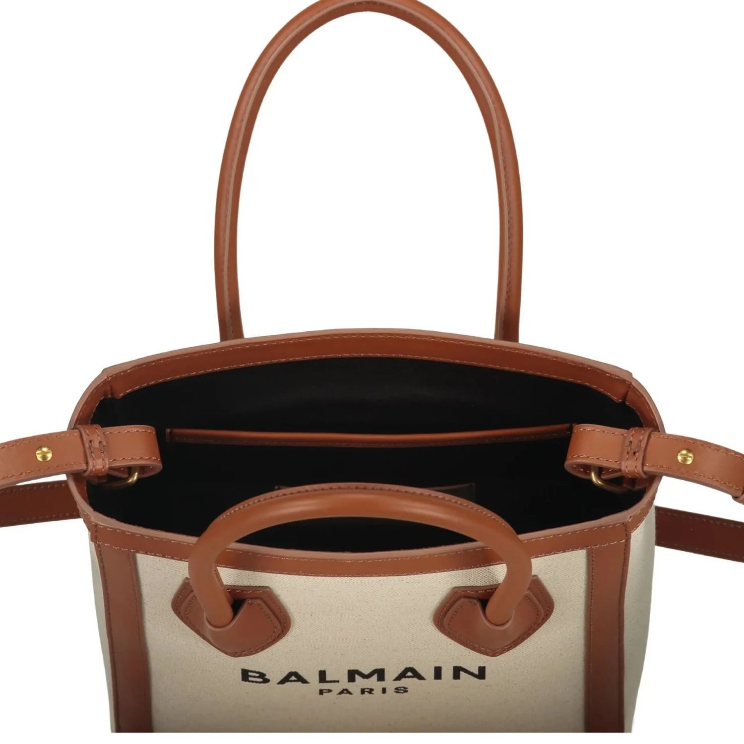 Balmain Henkeltasche Logo Natur
