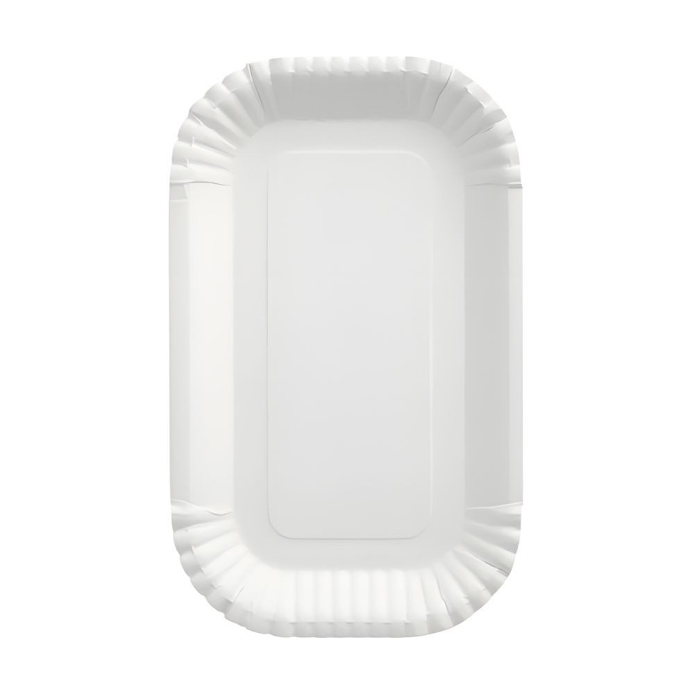 PAPSTAR Einwegschale Schalen, Pappe pure eckig 15 cm x 23 cm x 2 cm weiss 100 Stk, Pappe aus Frischfaser