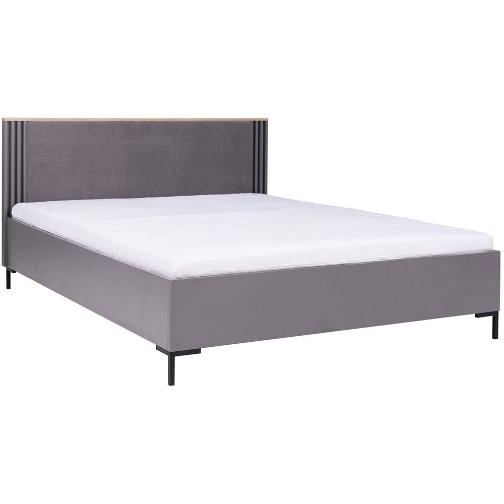 Lomadox Bettgestell ANTIGUA-133, Anthrazit mit Eiche, 160 x 200 cm Liegefläche, Bettkasten