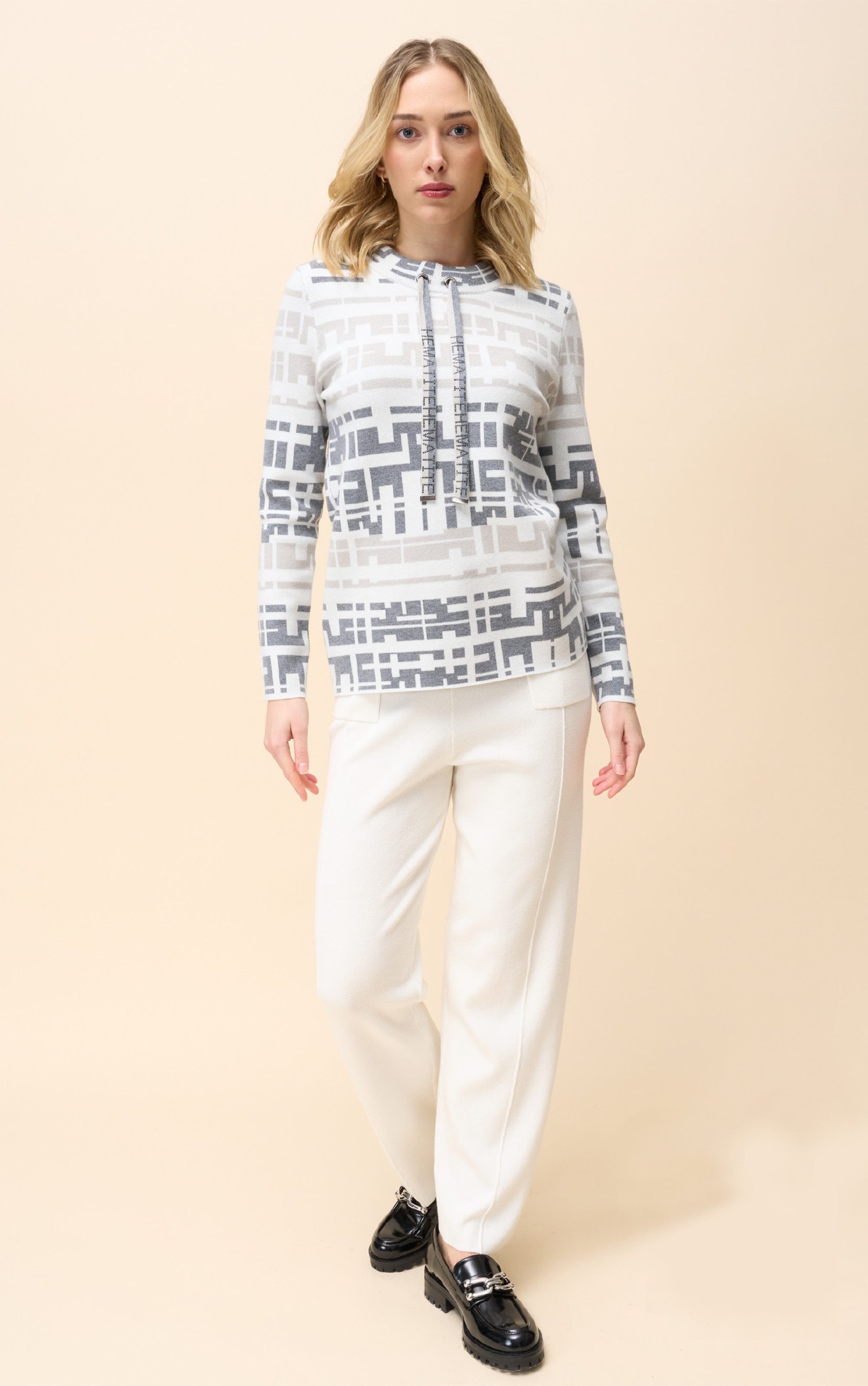 Passioni Strickpullover mit geometrischem Muster und günstig online kaufen