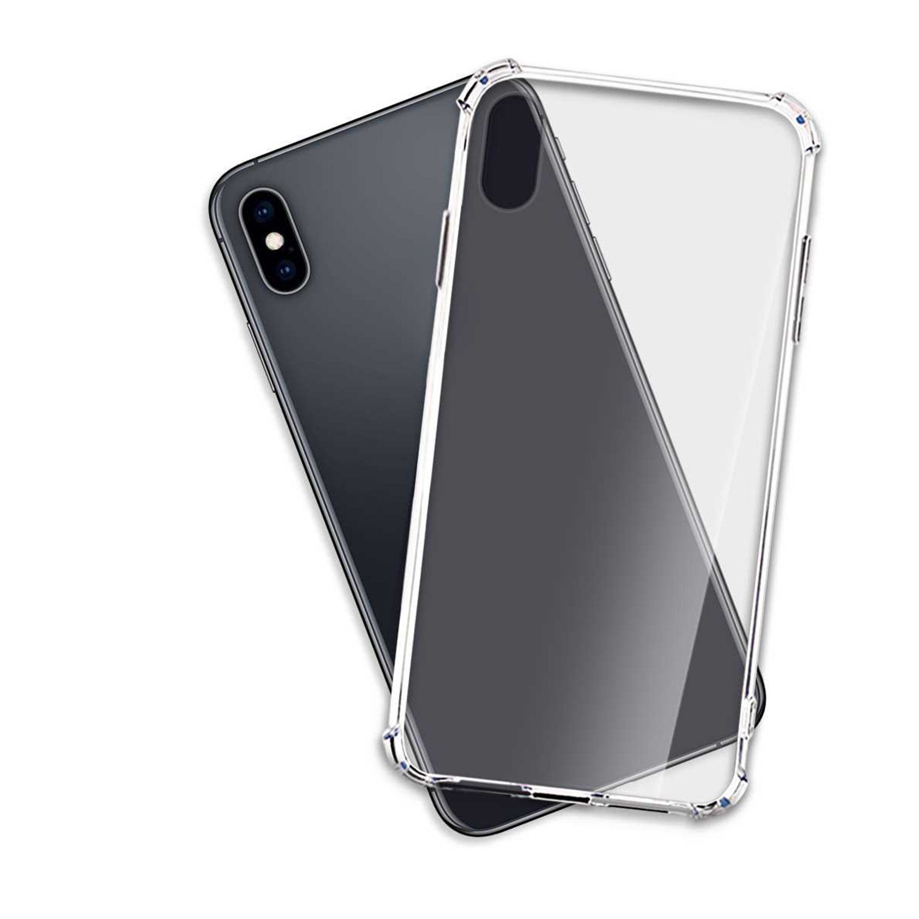 mtb more energy Smartphone-Hülle Clear Armor Case für Apple iPhone XS Max, Transparente TPU Schutzhülle Case Backcover mit Anti-Shock Verstärkung