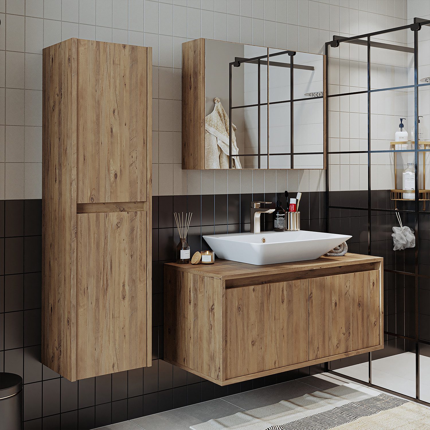 Roomart Badmöbel-Set ATL4TLG-100, (Badmöbel Set Unterschrank günstig online kaufen