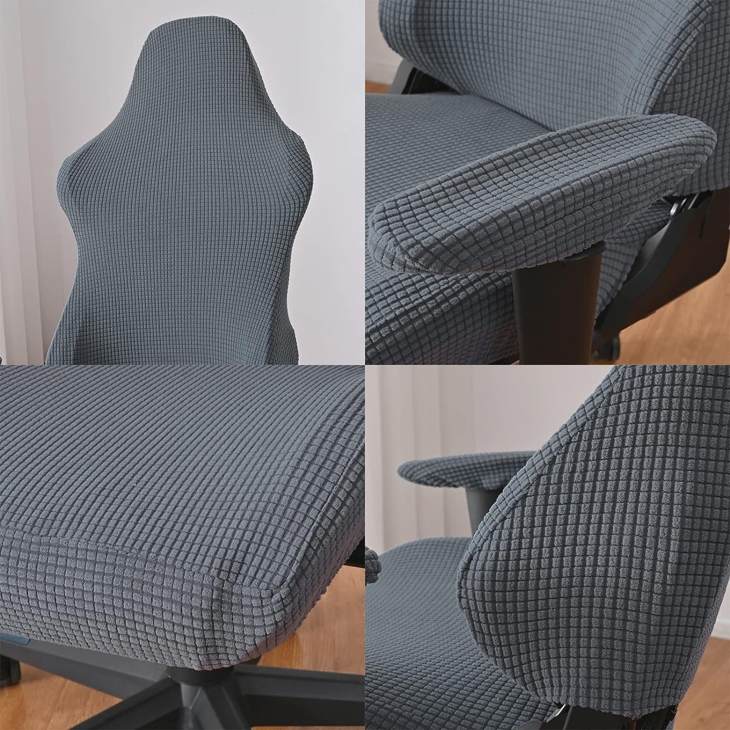 Agger Bürostuhlhusse 4Stk Gaming Stuhl Bezug Waschbar,Waschbar Gaming Stuhl Bezug, Gaming Stuhlhussen, Gaming Stuhlbezüge Anti-Rutsch – Bild 5 von 5