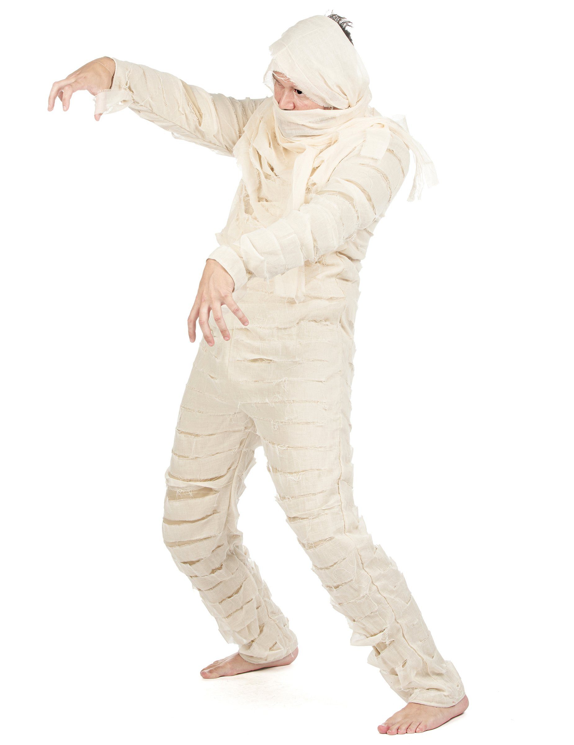 JADEO Zombie-Kostüm Mumien-Kostüm für Erwachsene 2-teilig weiß-beige